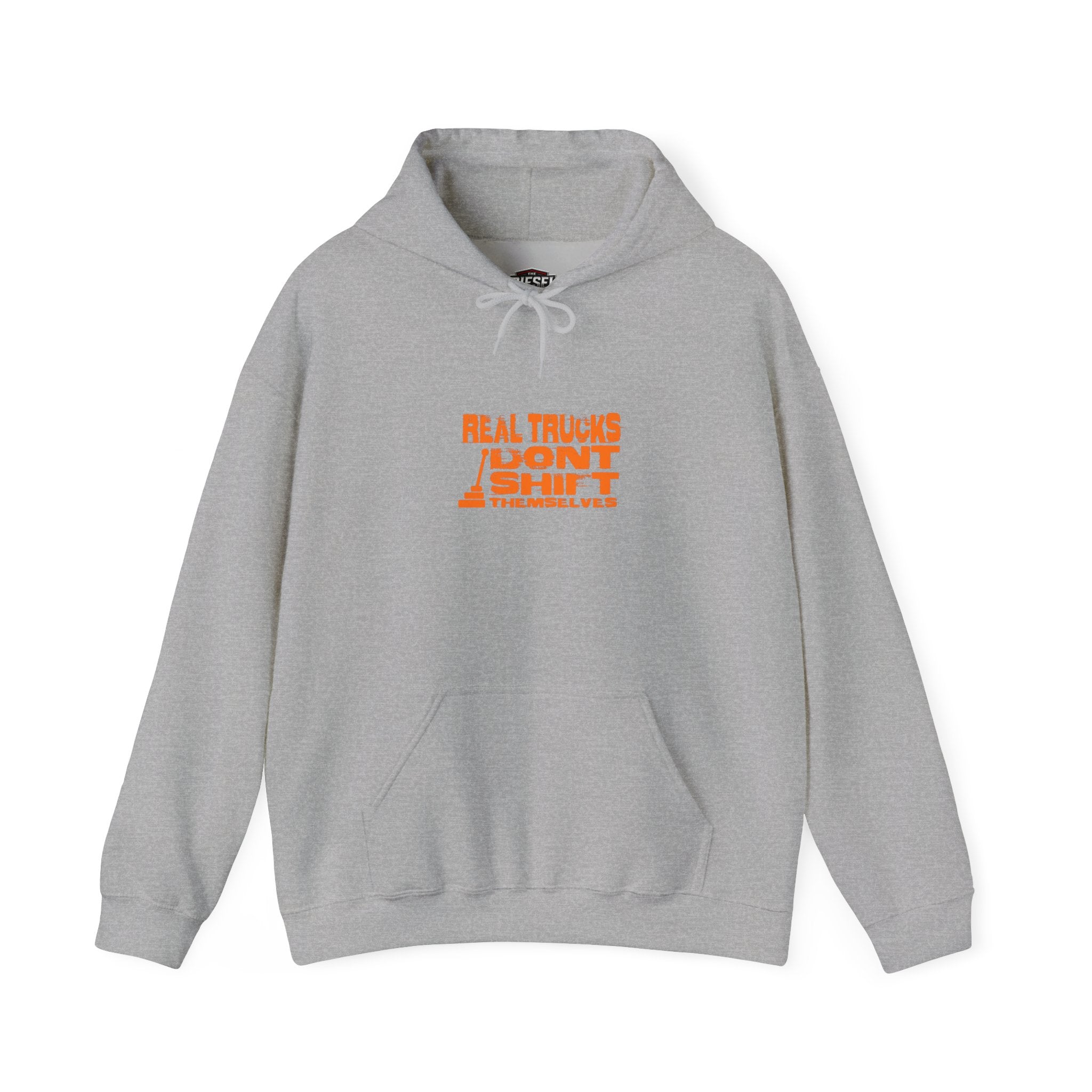 Truck Driver Hoodie – "Real Trucks Don't Shift" Graphic Pullover