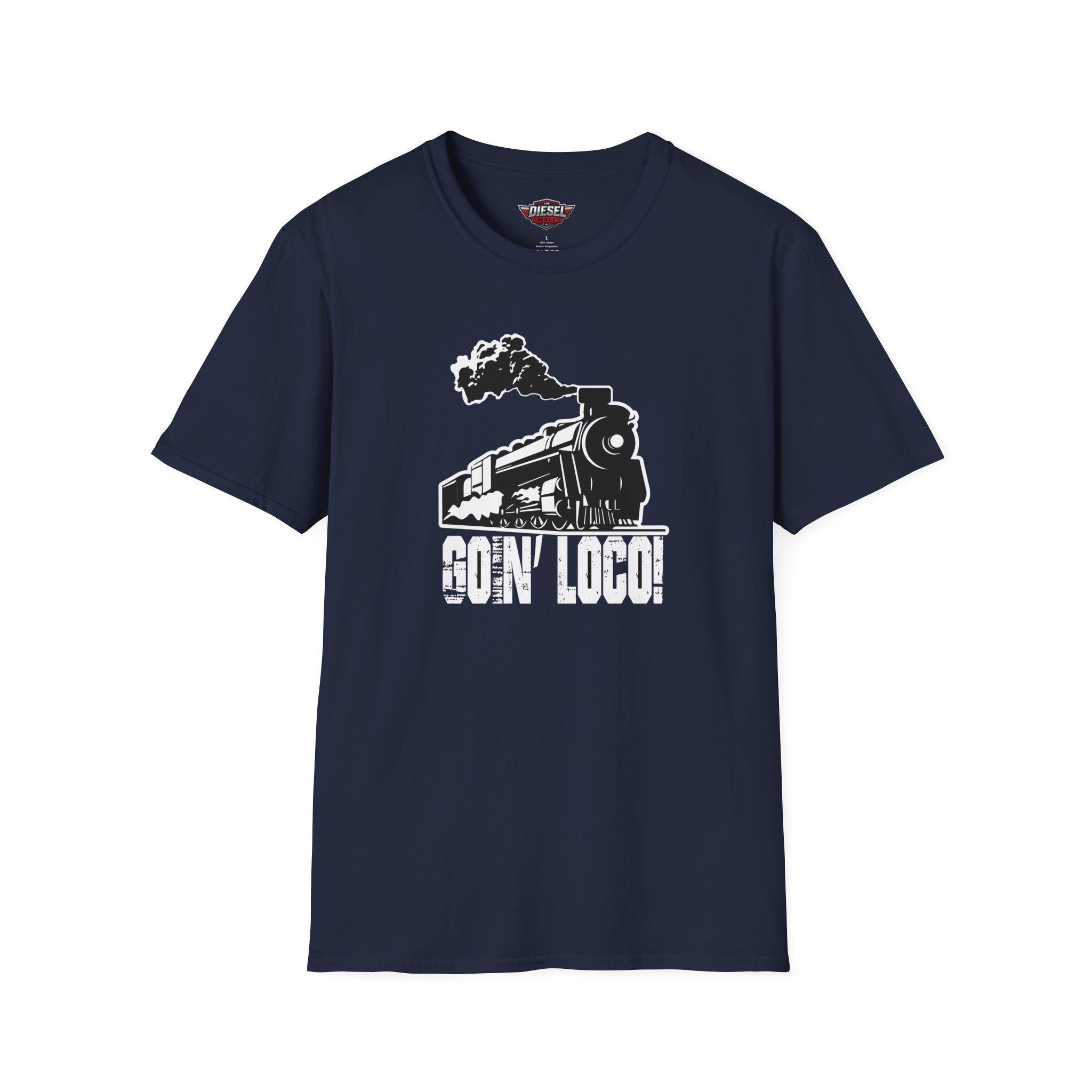 Train T-Shirt – 'Goin' Loco' Vintage Steam Locomotive Graphic Tee