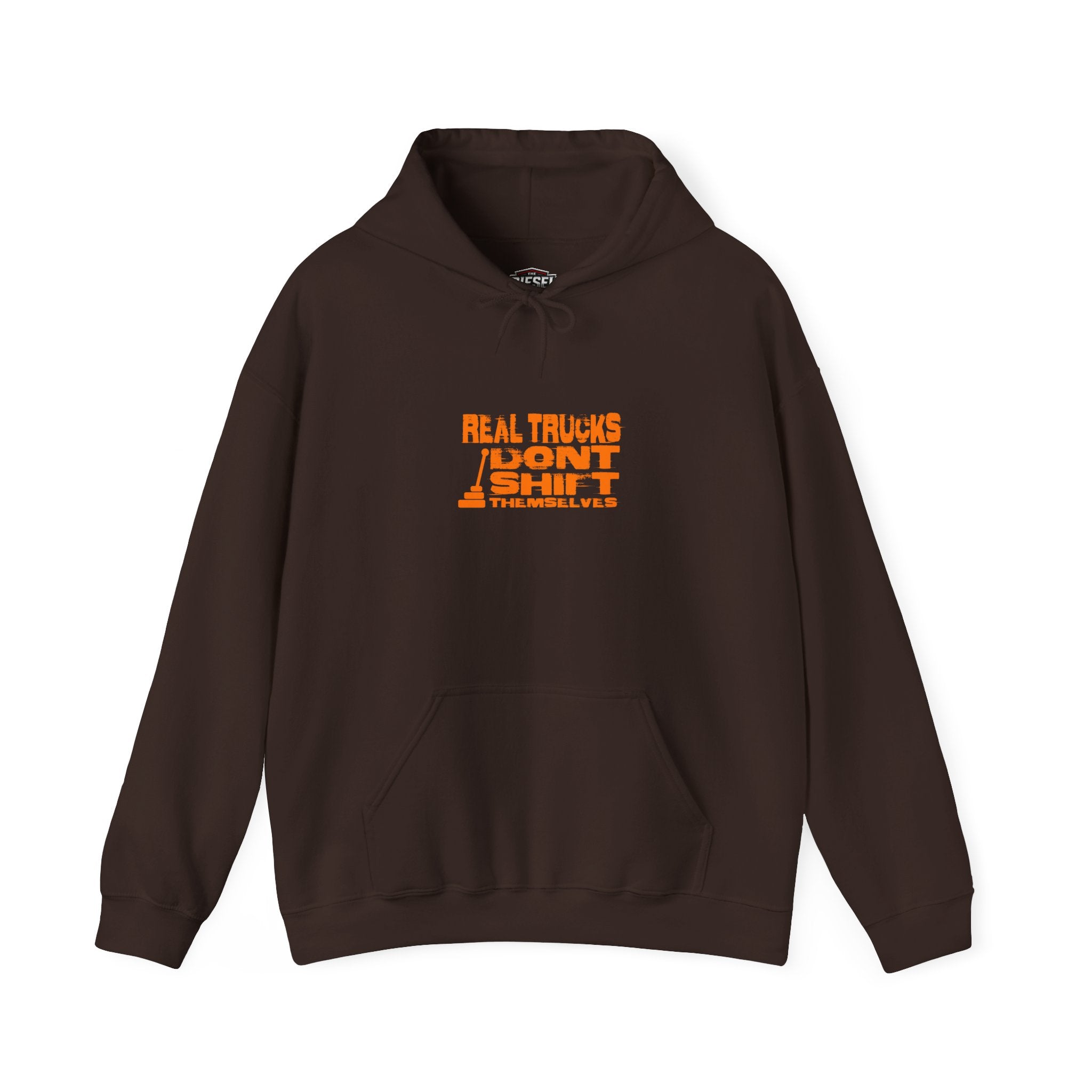 Truck Driver Hoodie – "Real Trucks Don't Shift" Graphic Pullover