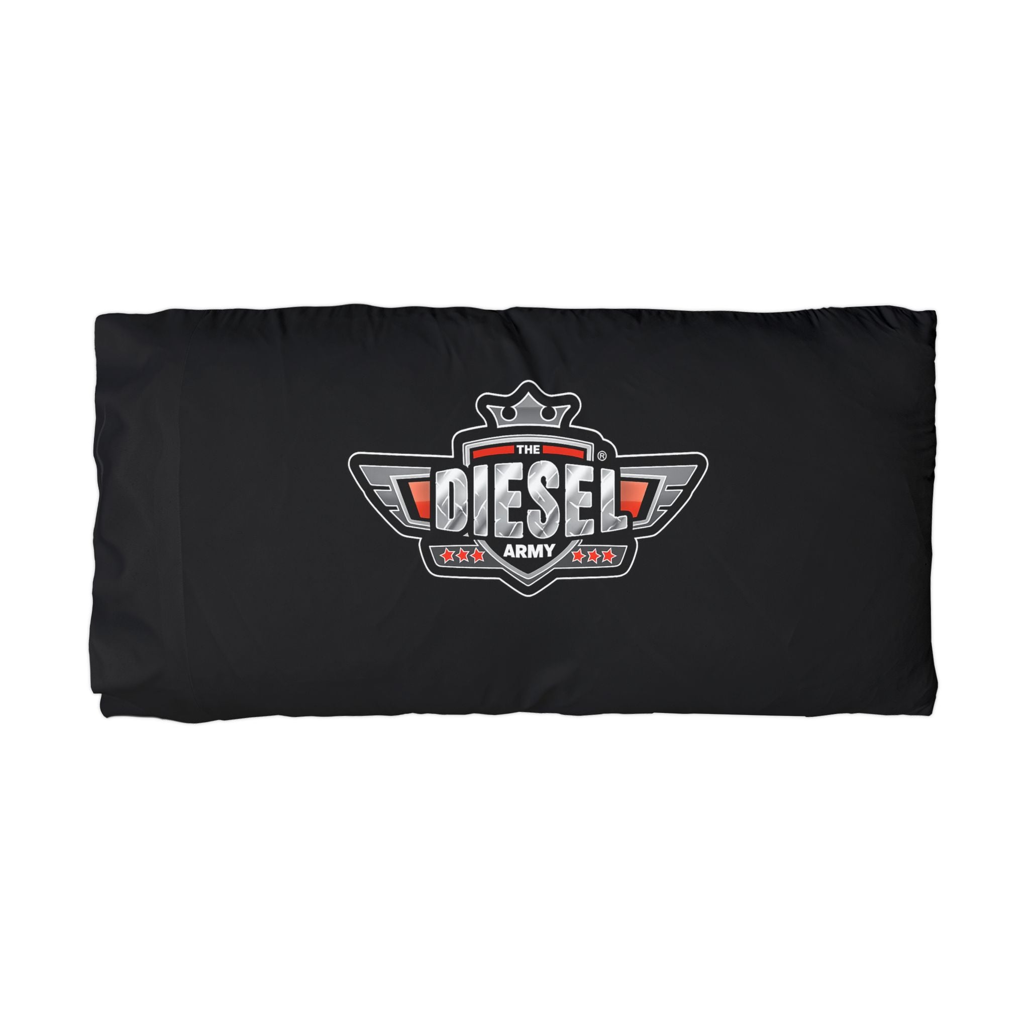 Diesel Army Microfiber Pillowcase — Black Trucker Logo Pillow Cover