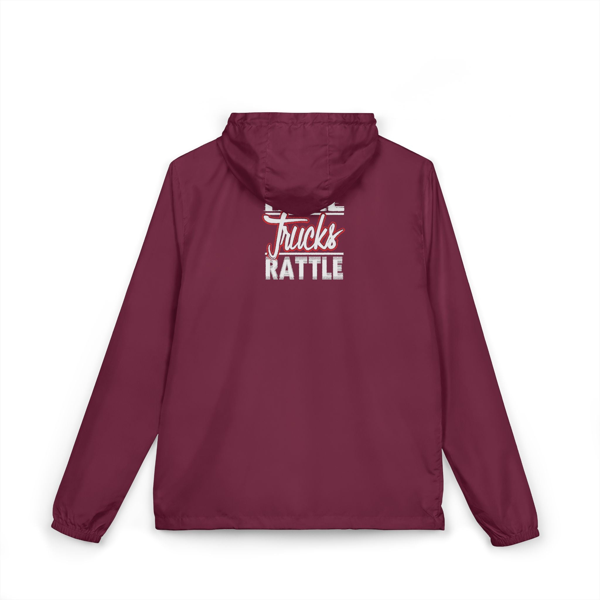 Windbreaker Jacket — 'Truck Rattle' Retro Truck Graphic Lightweight Hoodie
