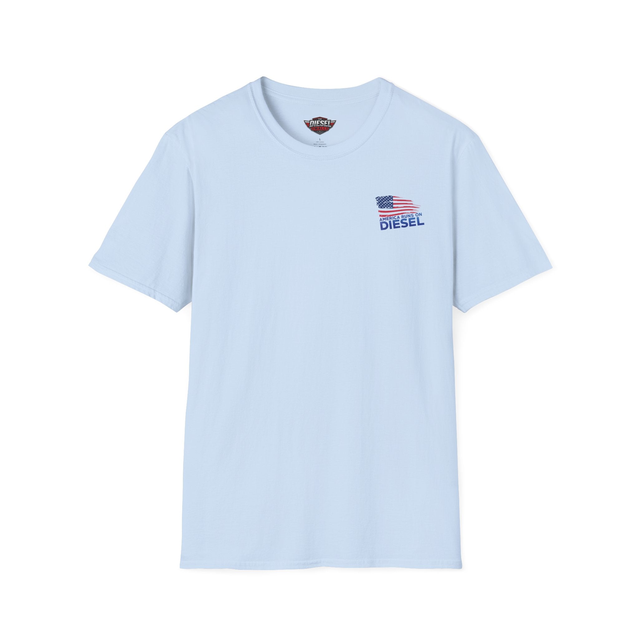 America Runs on Diesel T-Shirt — Patriotic Flag Diesel Tee
