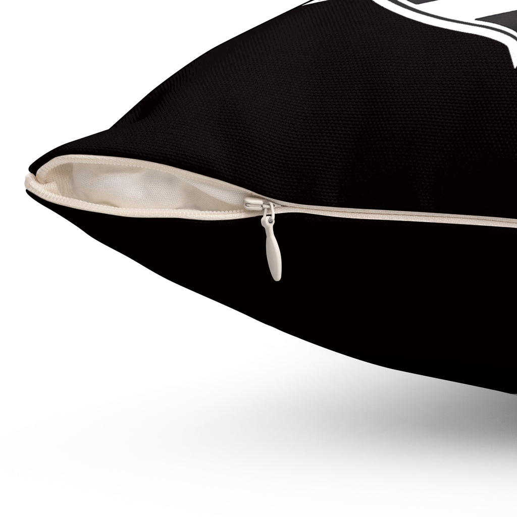 Diesel Army Crest Throw Pillow — Black Spun Polyester Accent Cushion