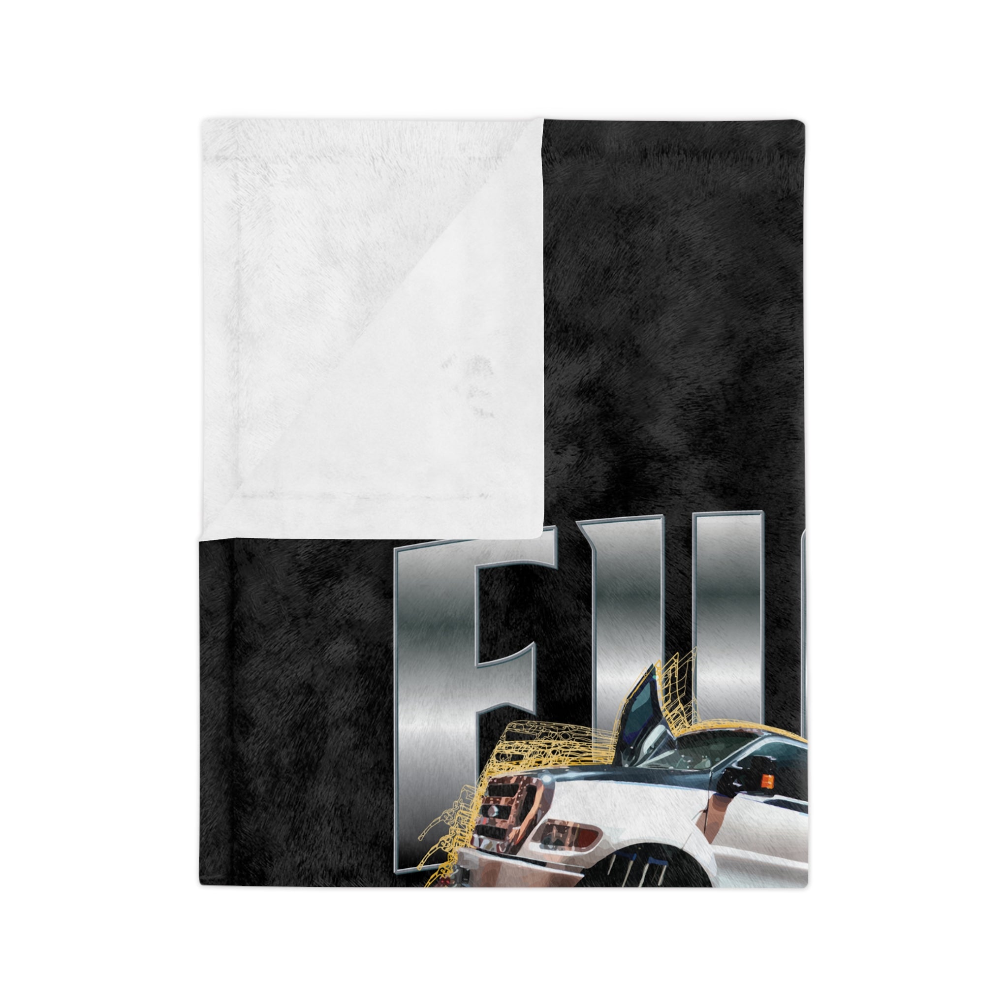 Velveteen Microfiber Blanket — 'F*** Your Prius' Monster Truck Graphic