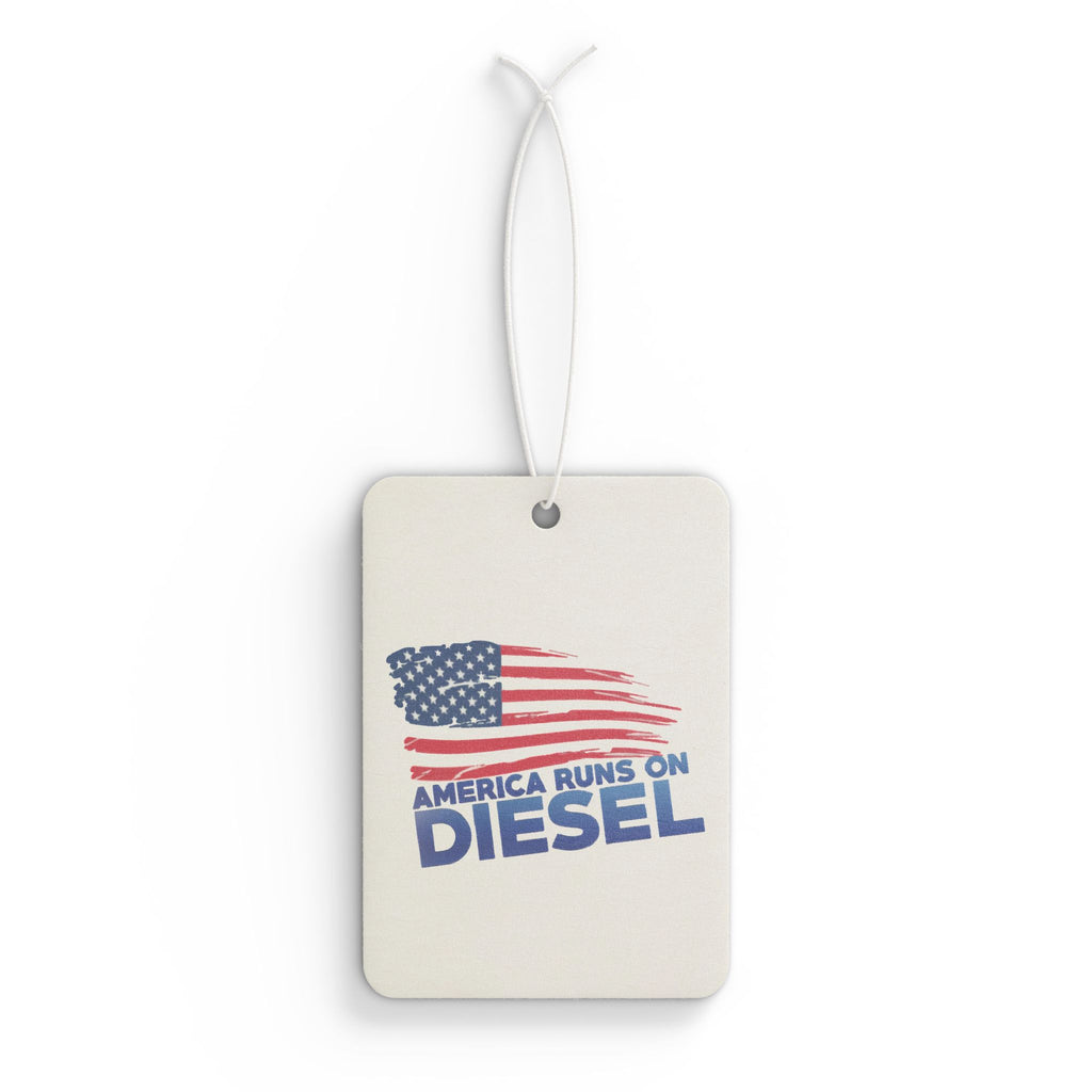 Diesel Pride Car Air Freshener — "America Runs on Diesel" Patriotic Auto Scent