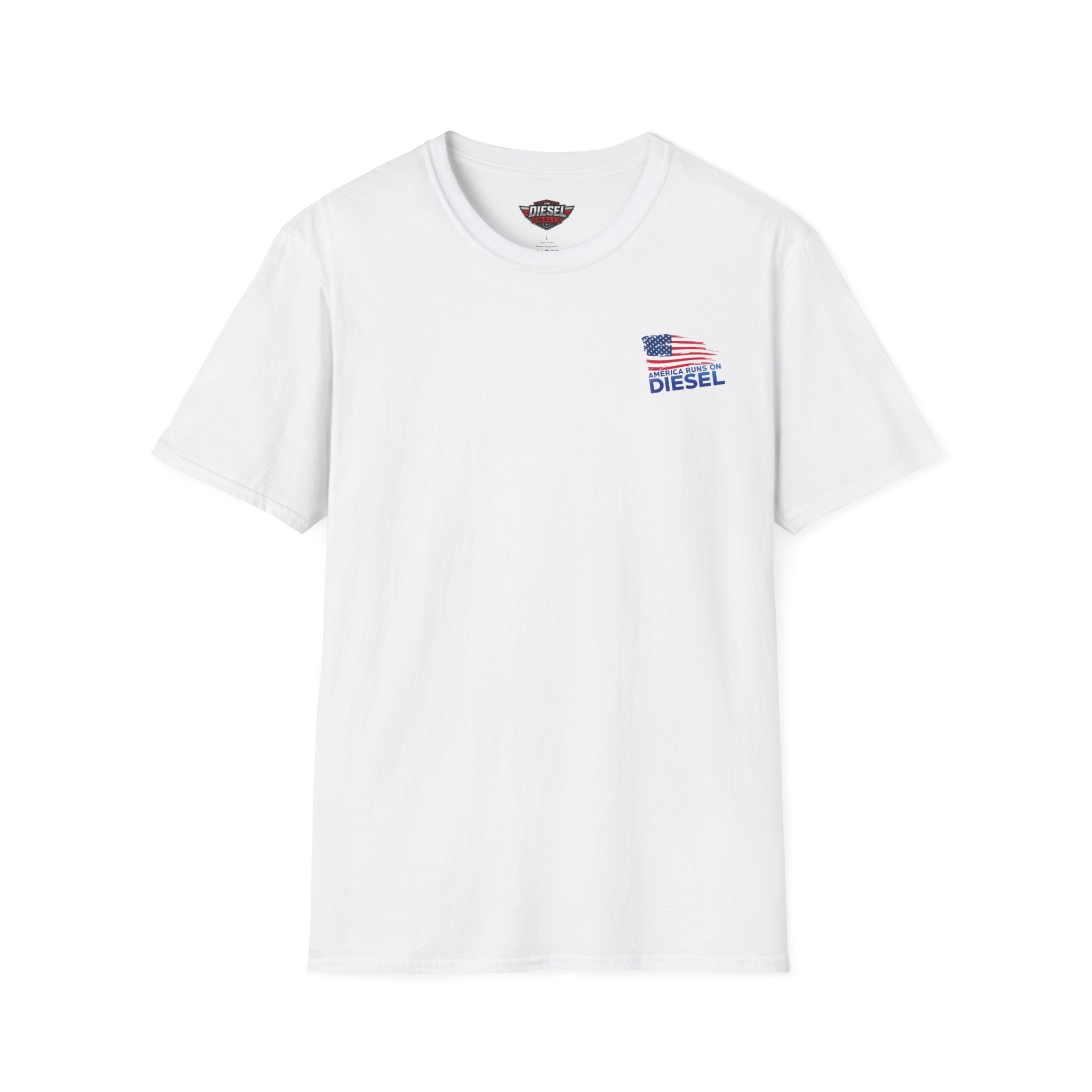 America Runs on Diesel T-Shirt — Patriotic Flag Diesel Tee