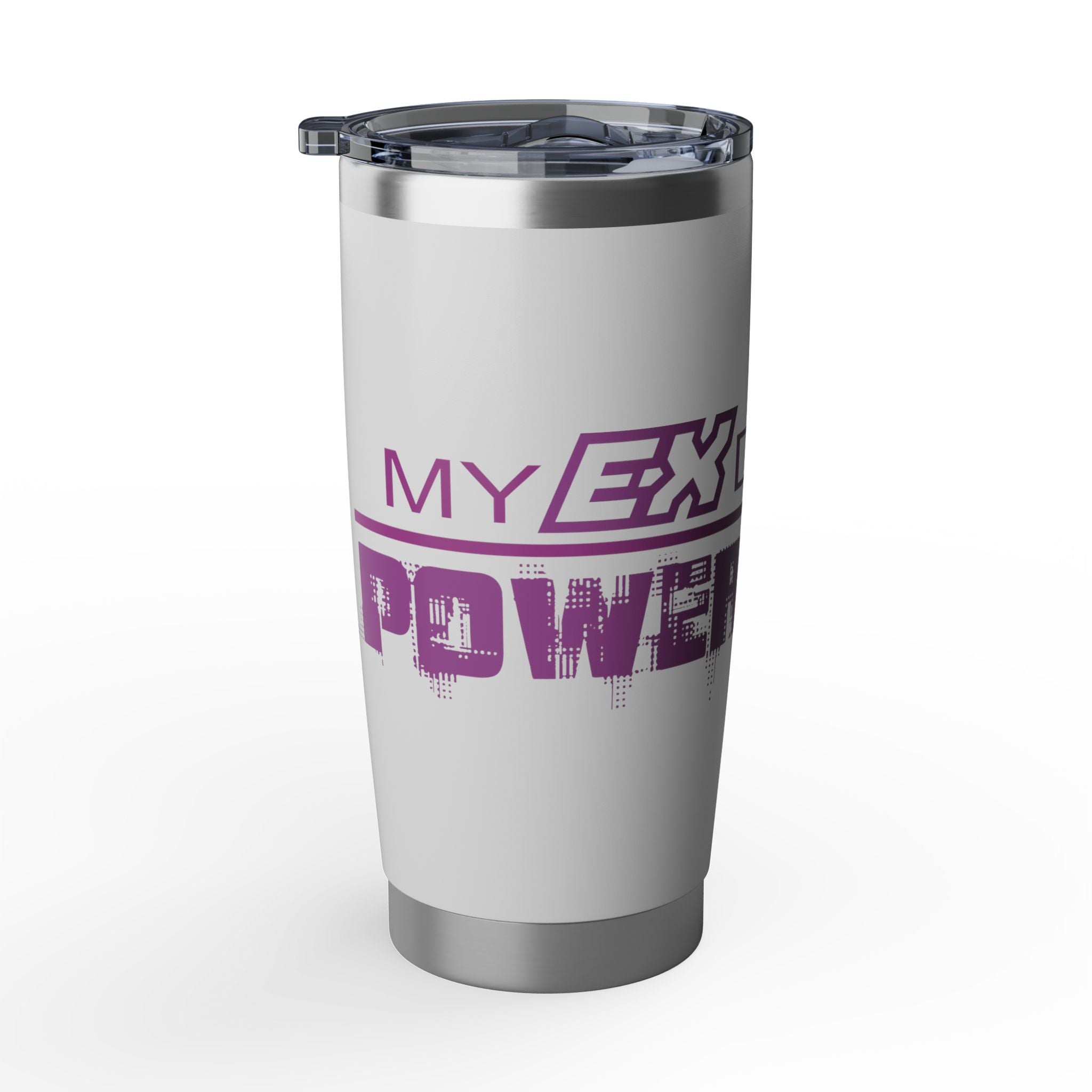 20oz Tumbler — 'My Ex Drove A Powerstroke' Purple Graphic Travel Cup