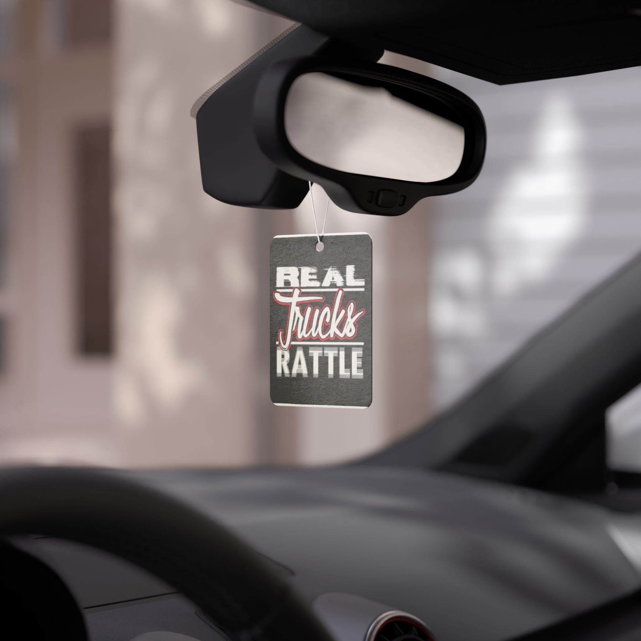 Car Air Freshener — "Real Trucks Rattle" Scented Hanging Ornament for Truck Lovers