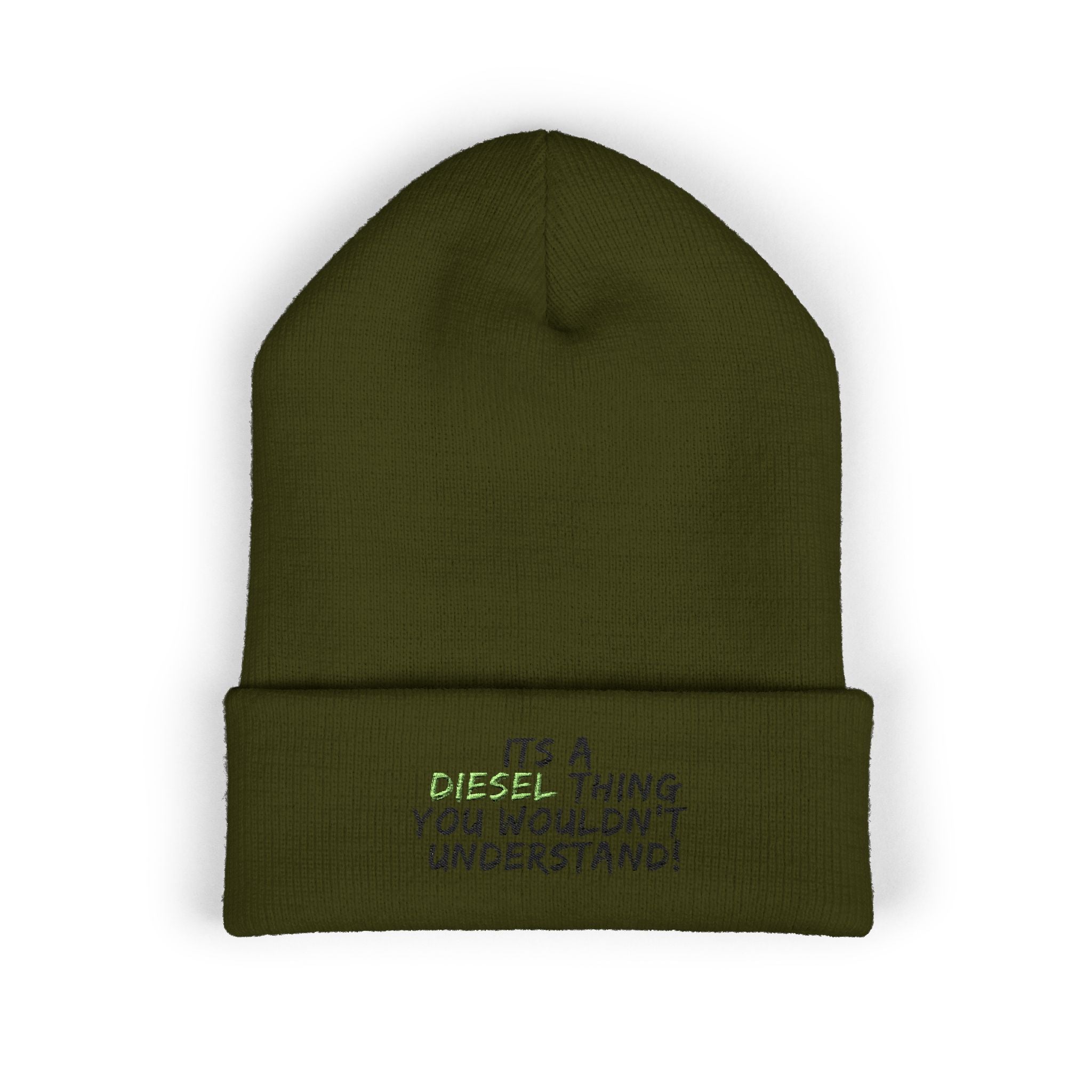 Diesel Lover Embroidered Cuffed Beanie – "It's a Diesel Thing" Winter Hat