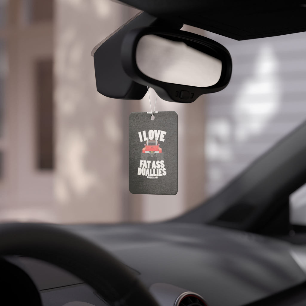 Car Air Freshener — "I Love Fat Ass Duallies" Retro Truck Scented Tag