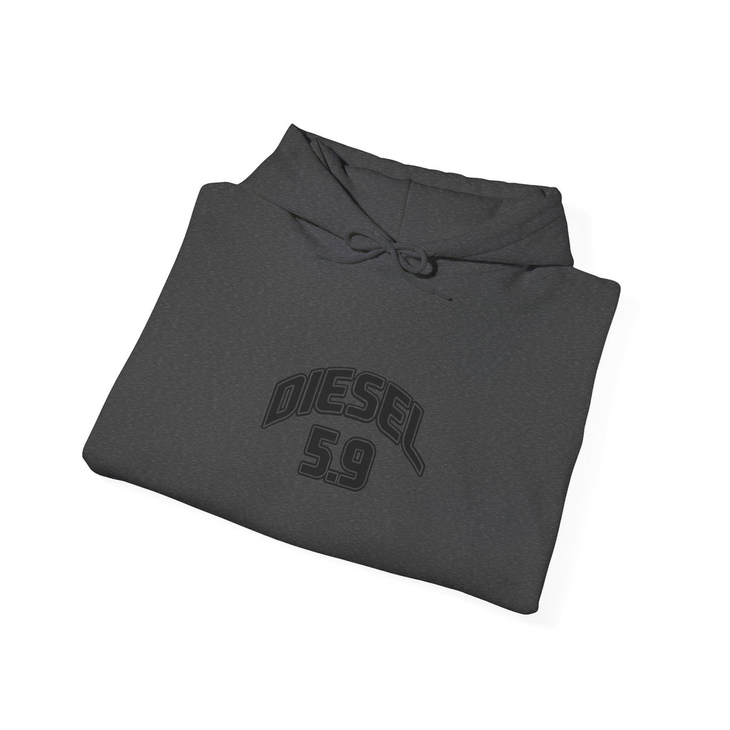 Diesel 5.9 Hoodie - Minimal White Pullover with Retro Arched Logo
