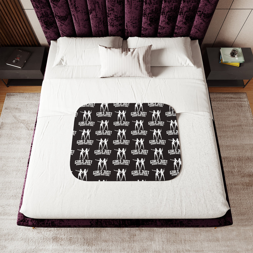 Sherpa Blanket — 'Girls Just Wanna Have Fun' Cozy Fleece Throw