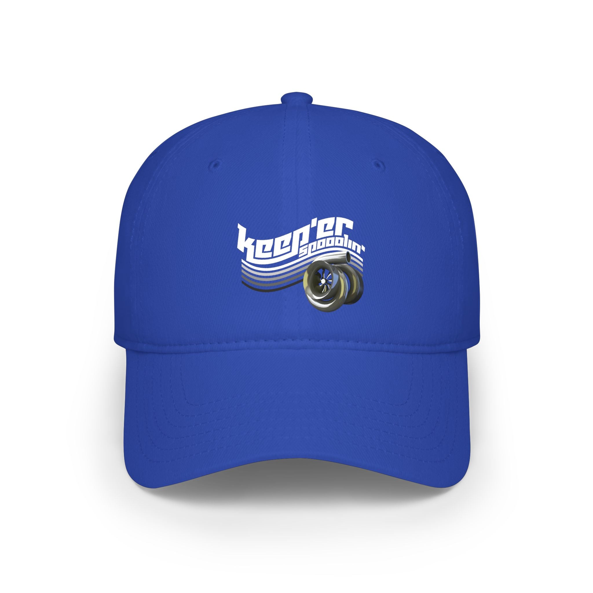 Low Profile Baseball Cap — 'Keeper Brewing' Logo Hat with Vintage Wave & Glass Illustration