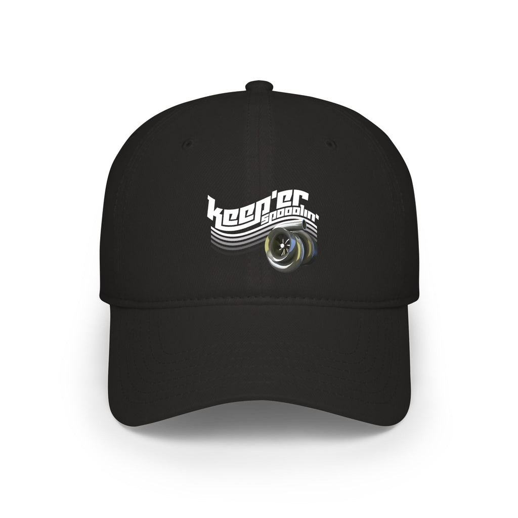 Low Profile Baseball Cap — 'Keeper Brewing' Logo Hat with Vintage Wave & Glass Illustration