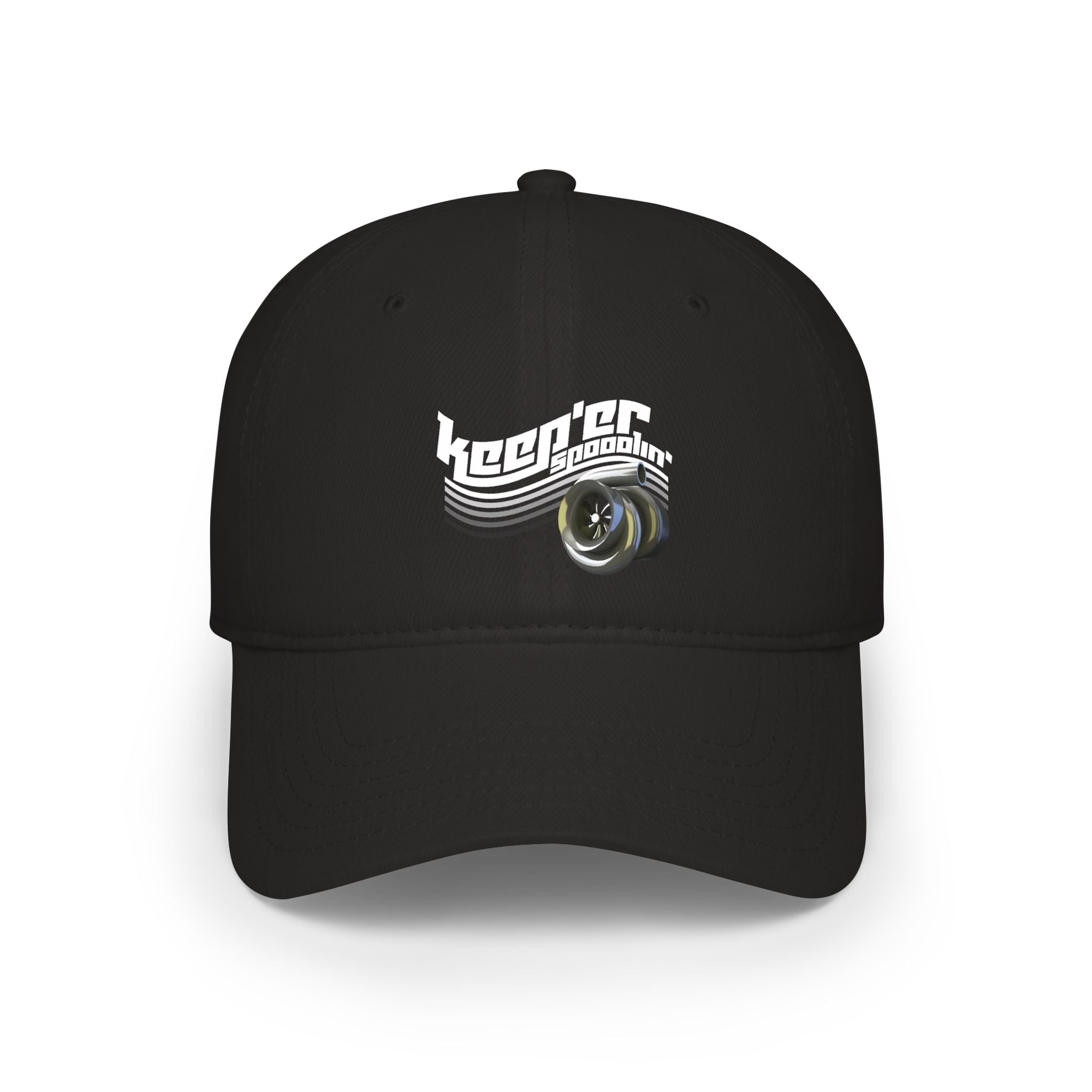 Low Profile Baseball Cap — 'Keeper Brewing' Logo Hat with Vintage Wave & Glass Illustration