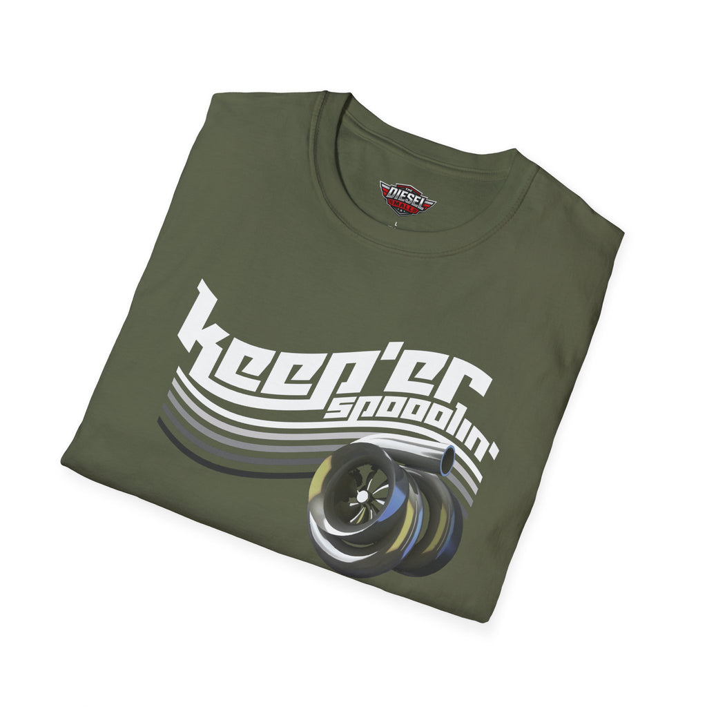 Skateboarder Graphic T-Shirt — “Keeper Goodin” Retro Wheels Design