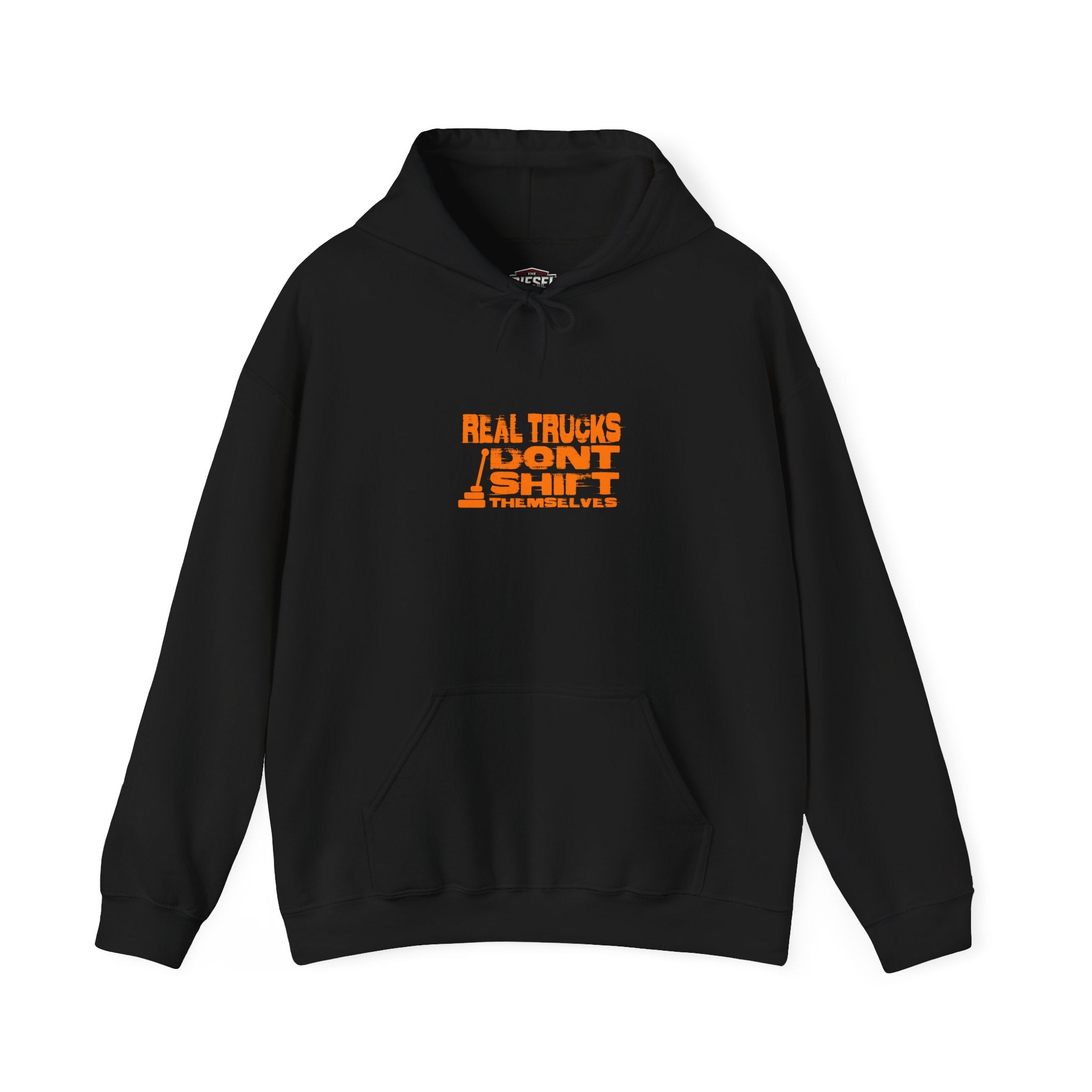 Truck Driver Hoodie – "Real Trucks Don't Shift" Graphic Pullover