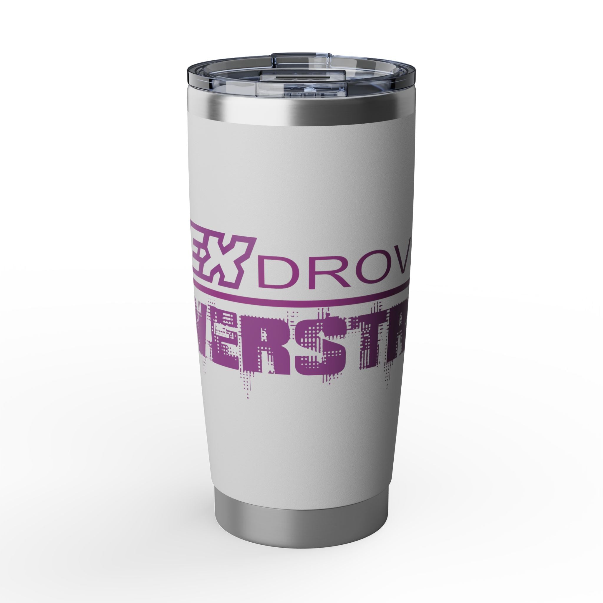 20oz Tumbler — 'My Ex Drove A Powerstroke' Purple Graphic Travel Cup