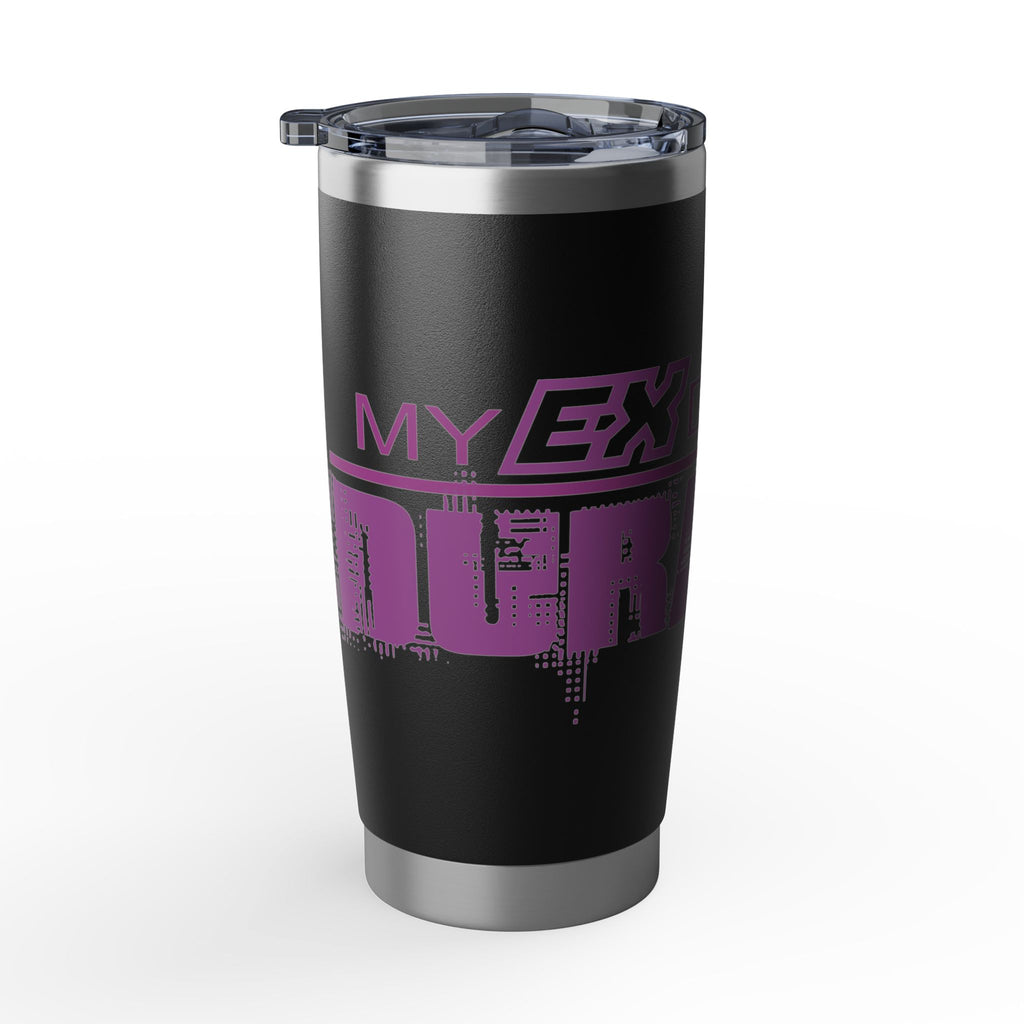 20oz Travel Tumbler — 'My Ex Drove My Brakes' Pink Urban Graphic
