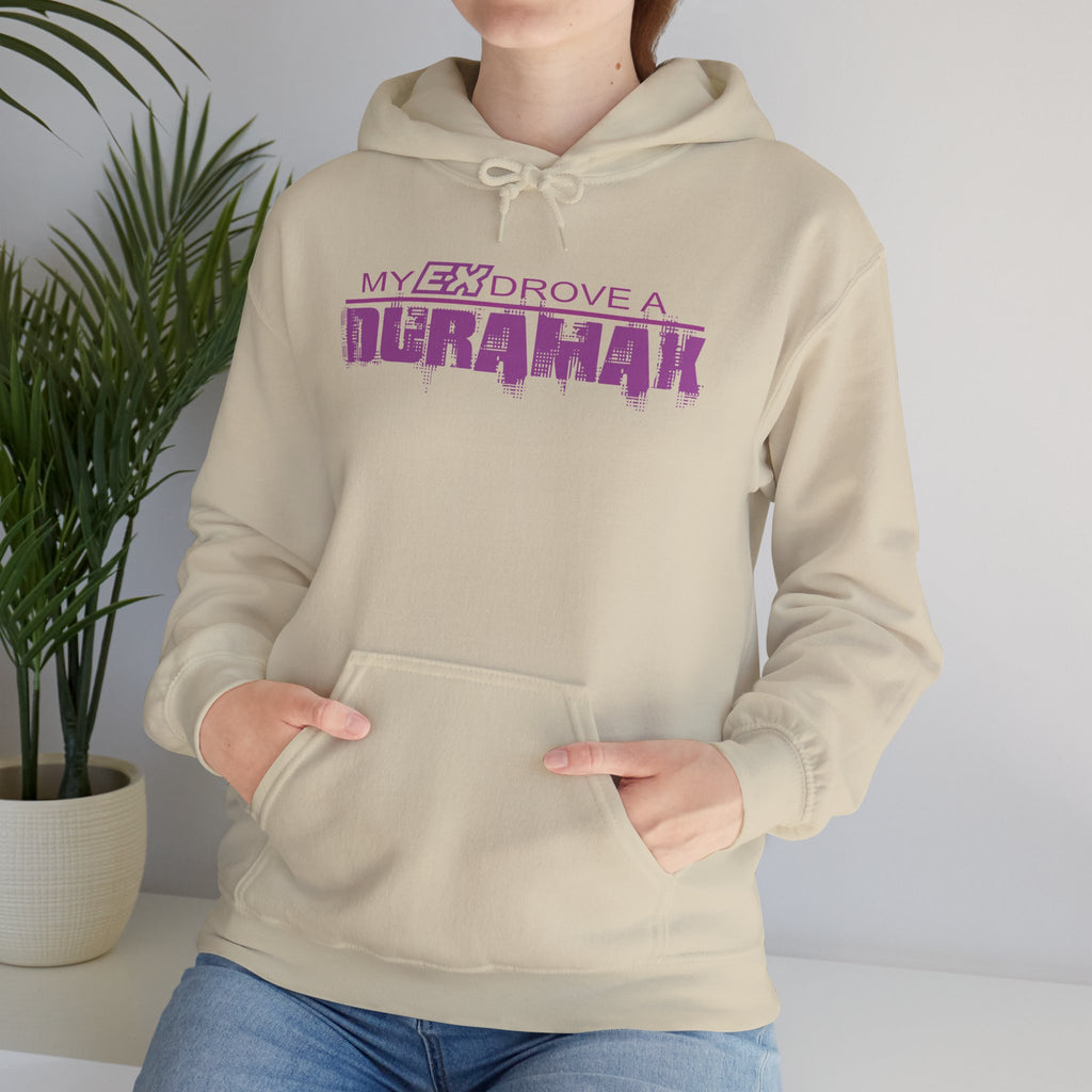 Hoodie – "My Ex Drove a Duramax" Retro Purple Graphic Hoodie