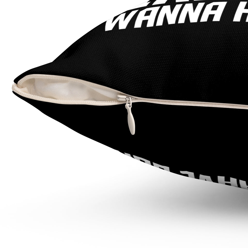 Girls Just Wanna Have Guns Pillow — Black Spun Polyester Throw Pillow