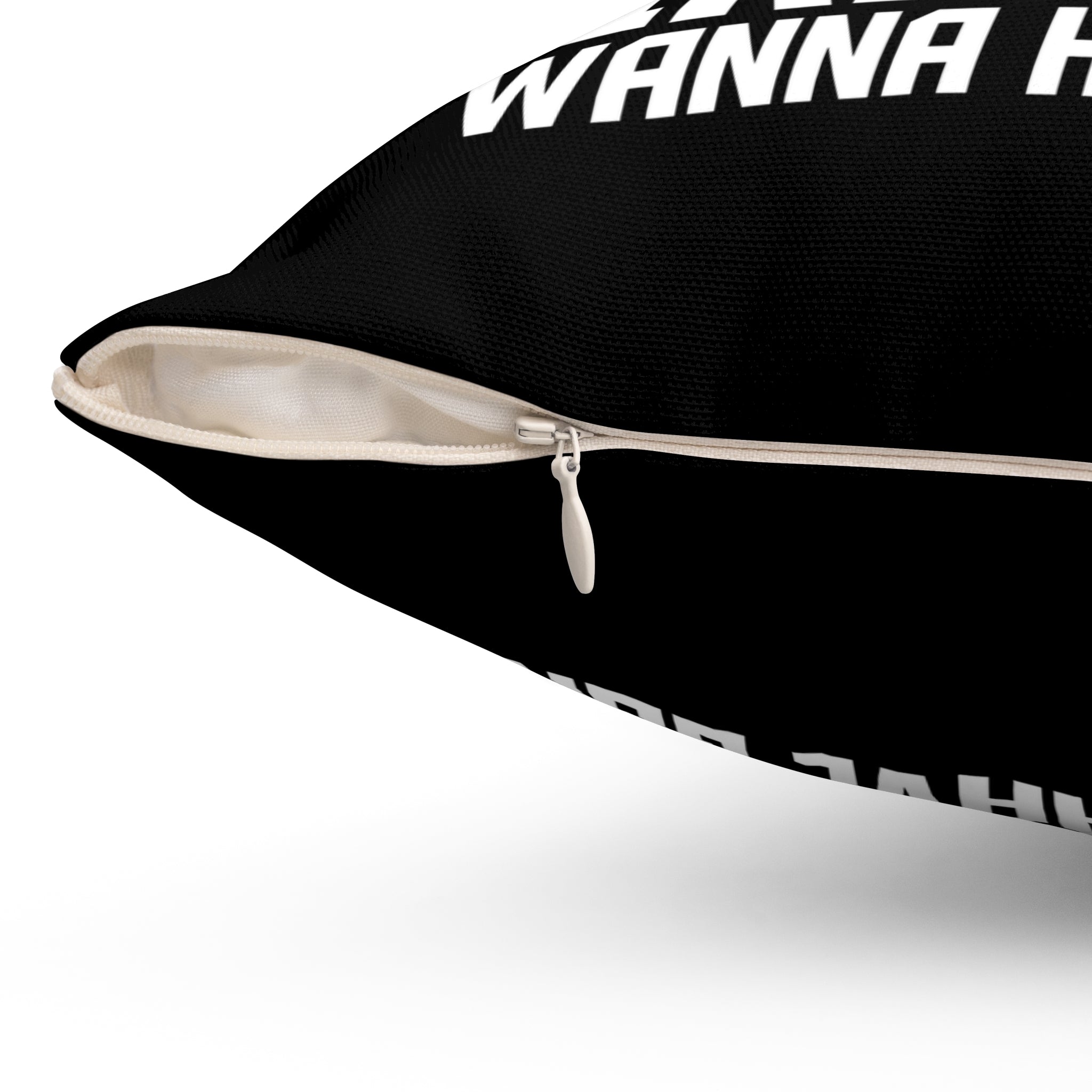 Girls Just Wanna Have Guns Pillow — Black Spun Polyester Throw Pillow