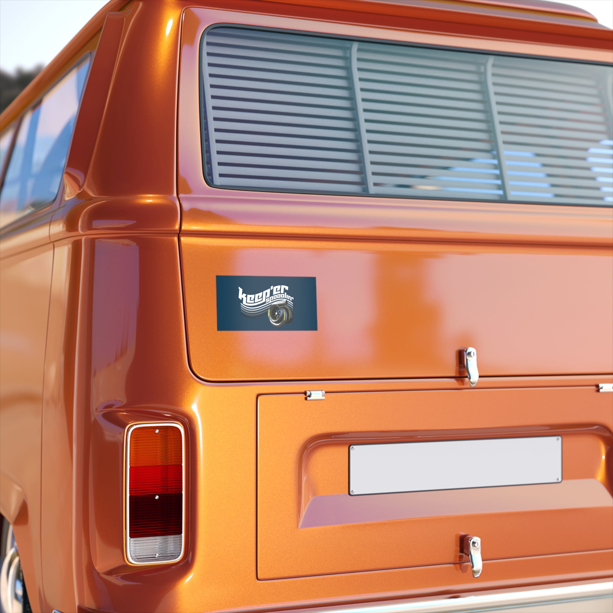 Keep'er Spoolin' Bumper Sticker — Retro Racing Tire Graphic