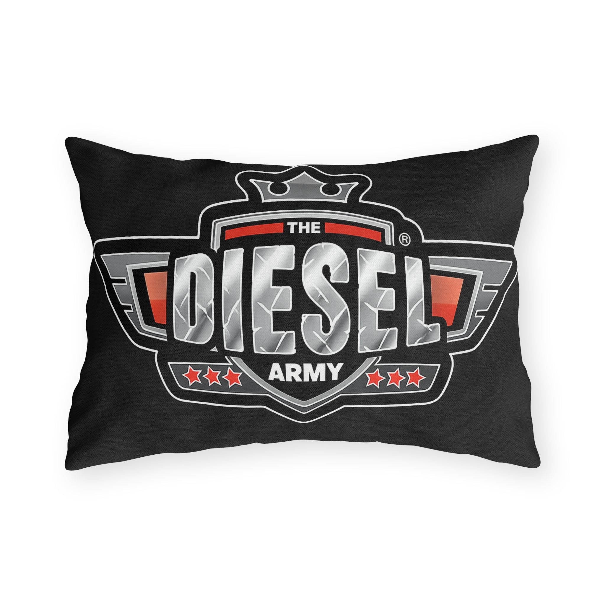 Diesel Army Outdoor Pillow - Rugged Vehicle Logo Accent Cushion