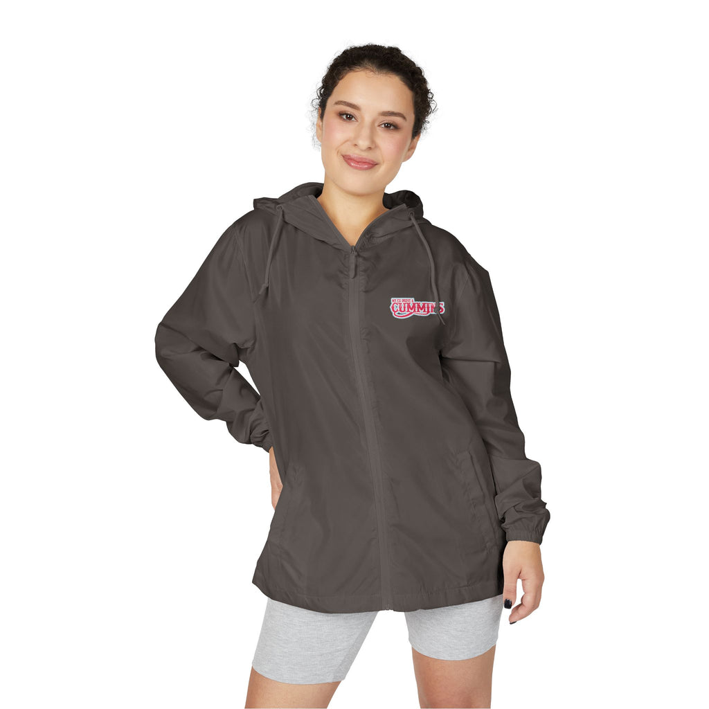 Windbreaker Jacket — 'My Ex Drove a Cummins' Pink  Logo Lightweight Hooded Windbreaker