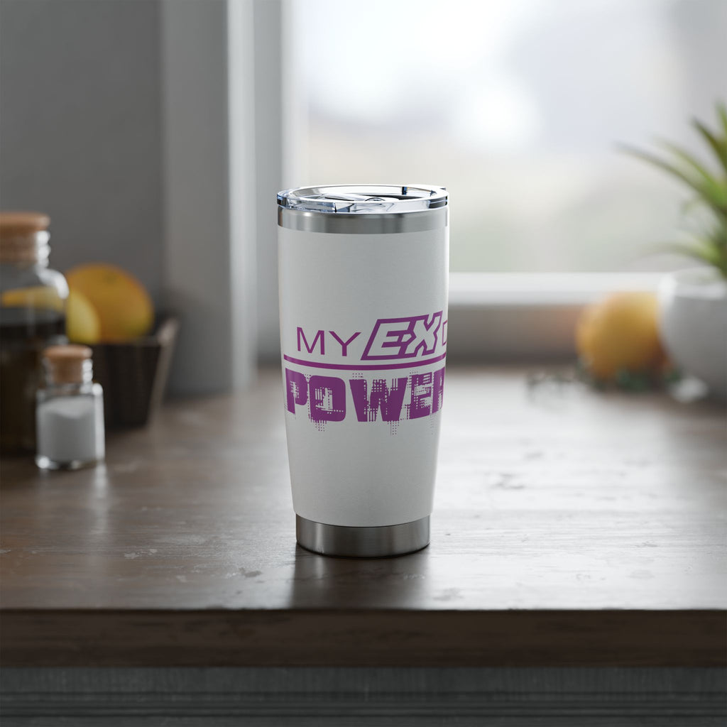 20oz Tumbler — 'My Ex Drove A Powerstroke' Purple Graphic Travel Cup