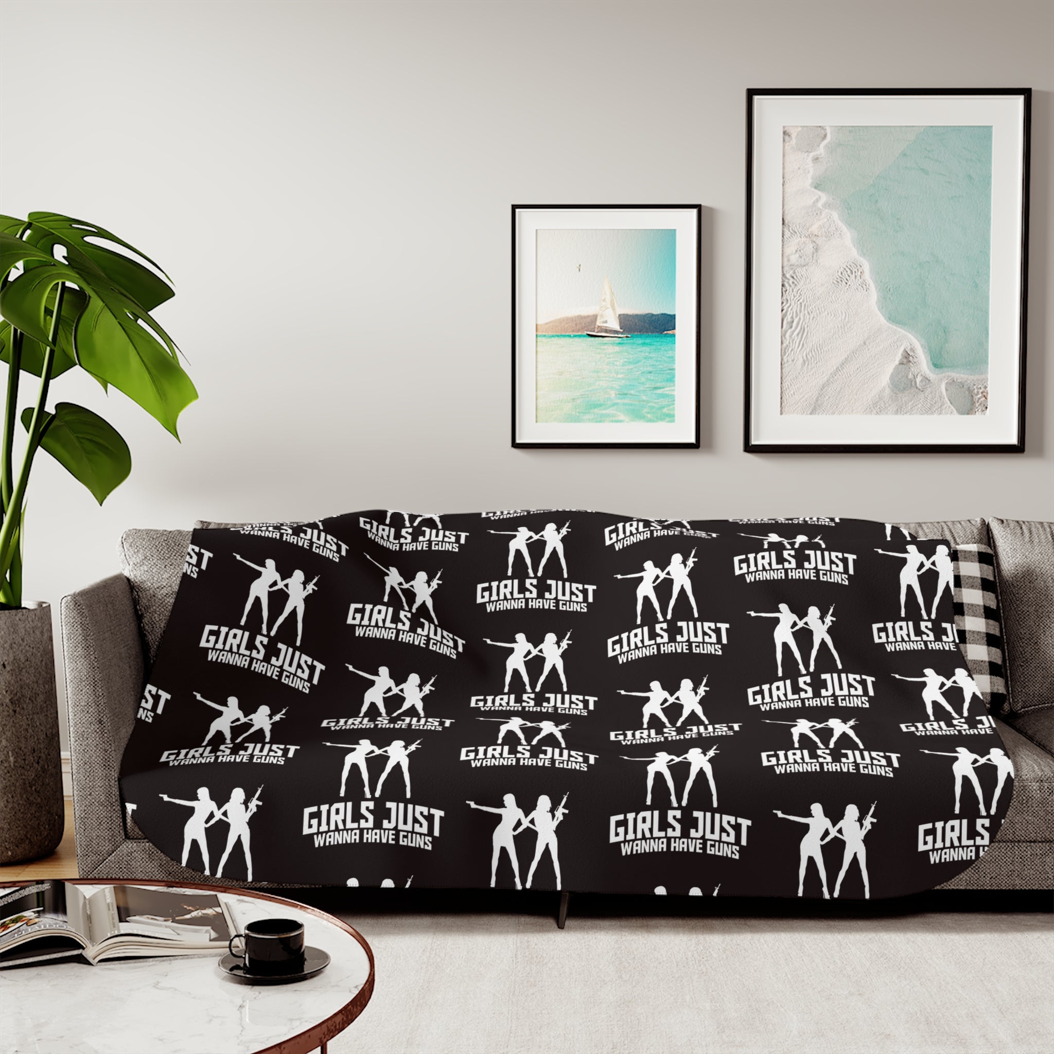 Sherpa Blanket — 'Girls Just Wanna Have Fun' Cozy Fleece Throw