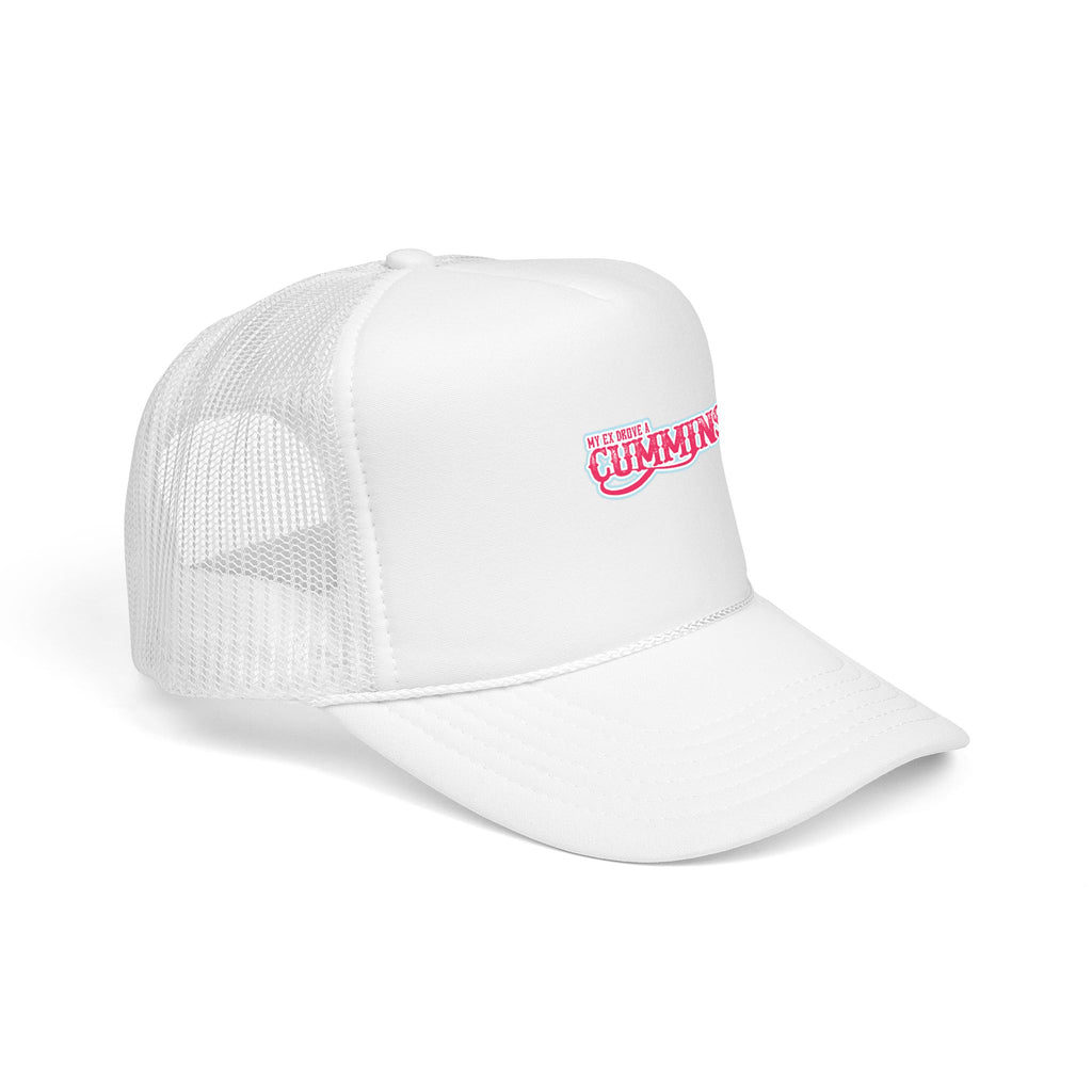 Pink Foam Trucker Hat with 'Cummins' Graphic — Retro Mesh Baseball Cap