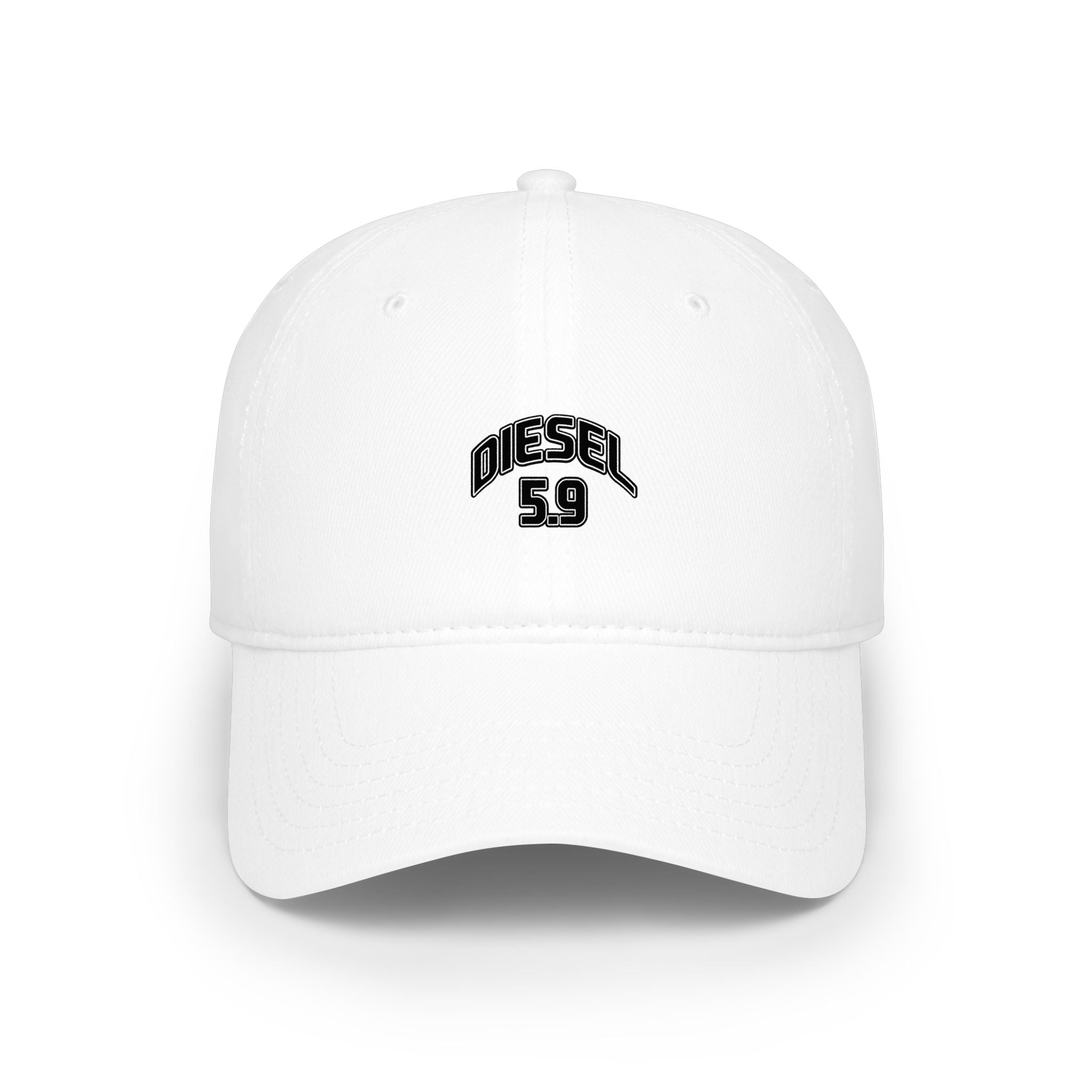 Diesel 5.9 Embroidered Baseball Cap — Low Profile Red Trucker Hat