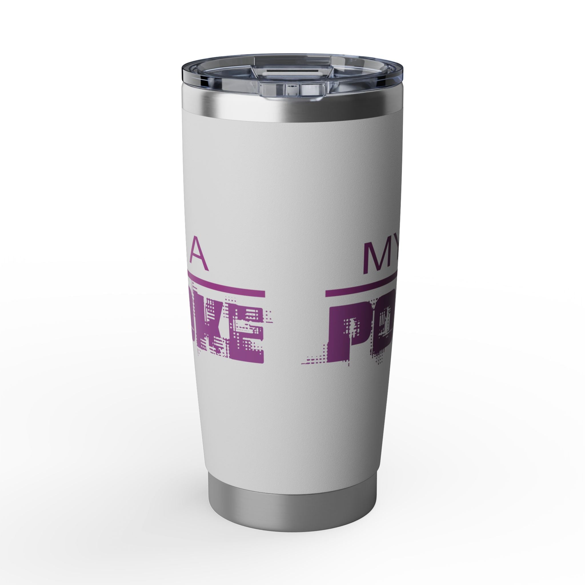 20oz Tumbler — 'My Ex Drove A Powerstroke' Purple Graphic Travel Cup