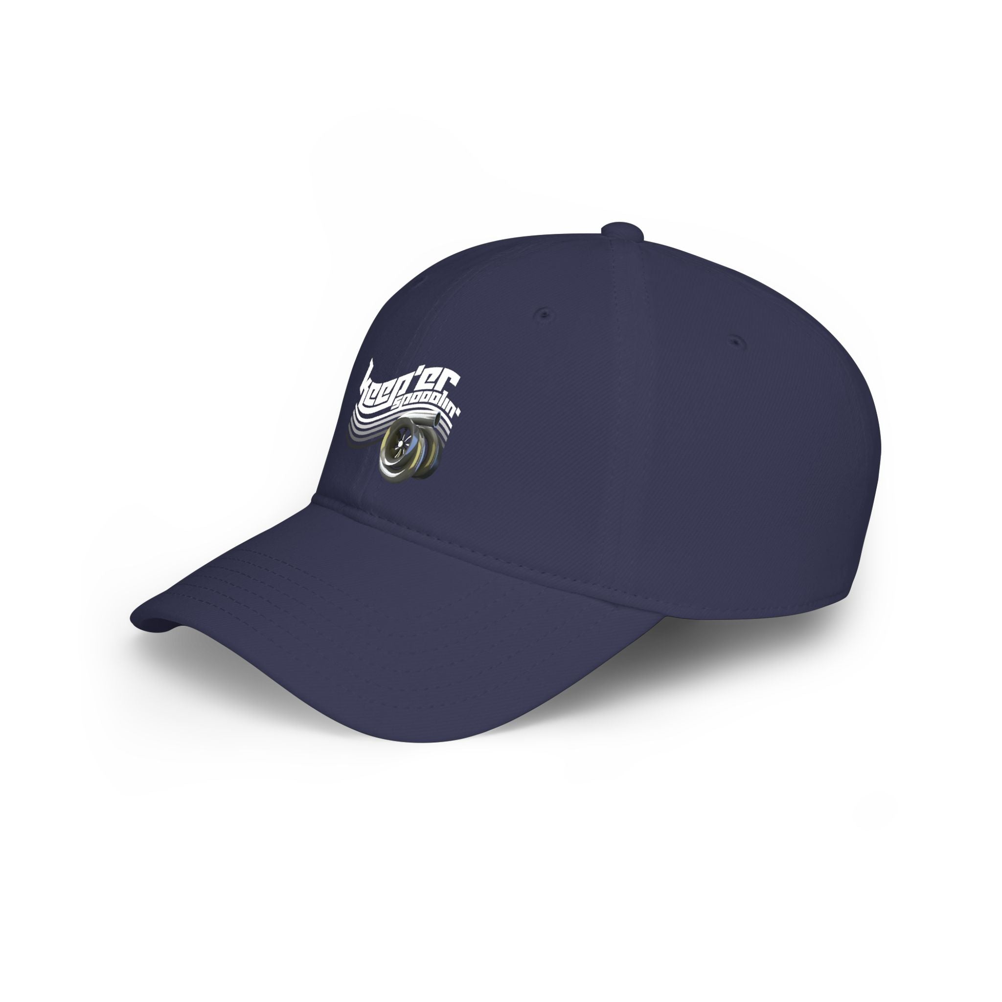 Low Profile Baseball Cap — 'Keeper Brewing' Logo Hat with Vintage Wave & Glass Illustration