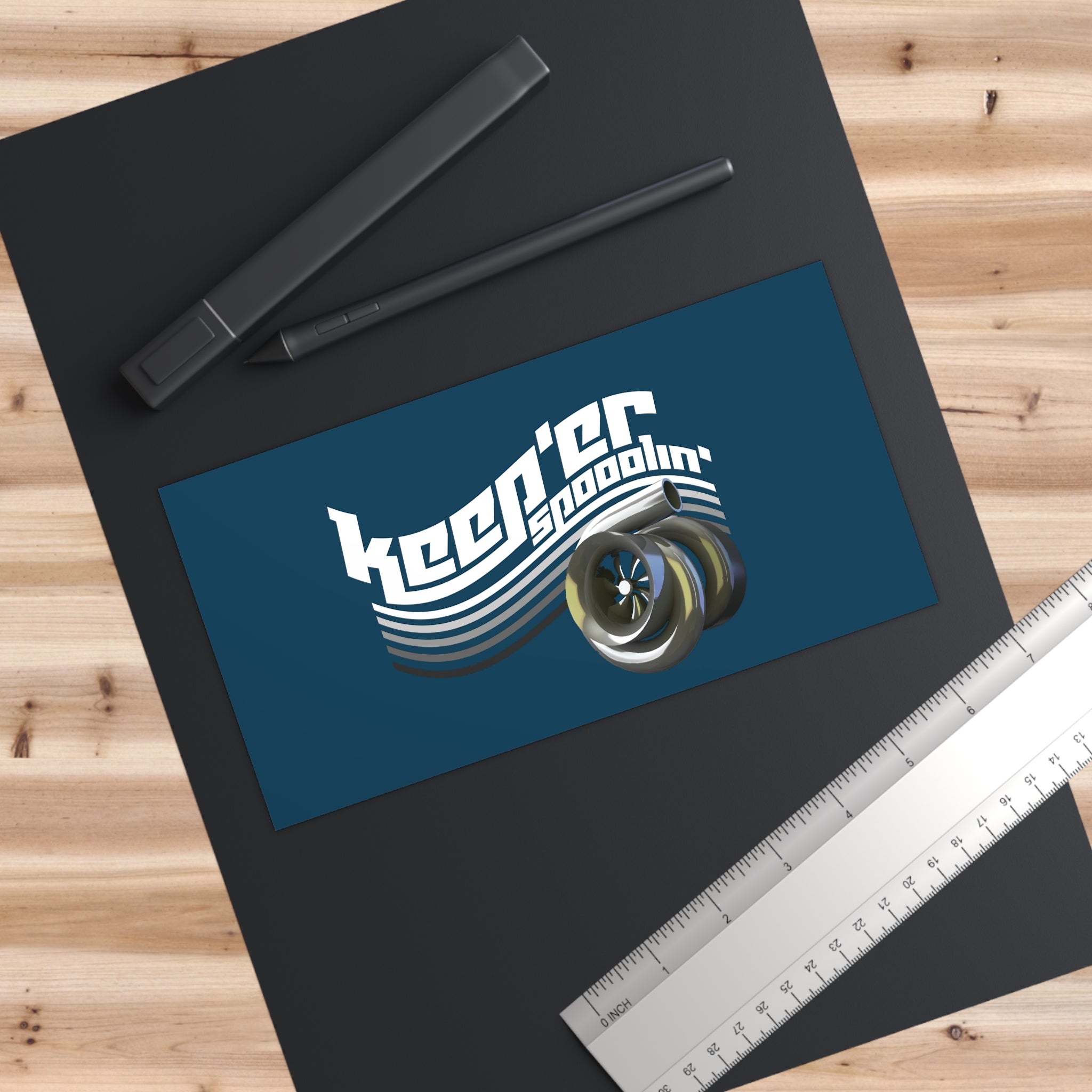 Keep'er Spoolin' Bumper Sticker — Retro Racing Tire Graphic