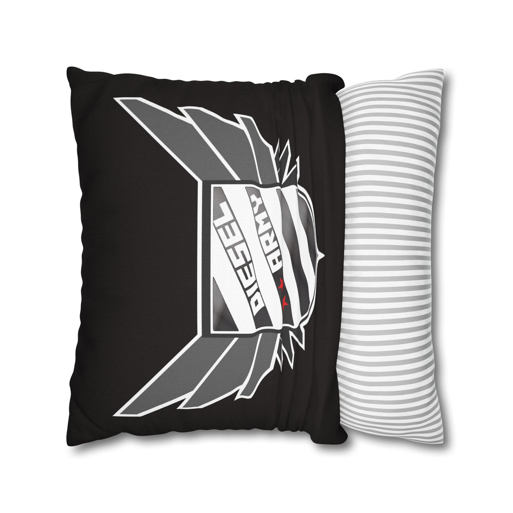 Diesel Army Crest Decorative Pillowcase – Black Winged Shield Accent