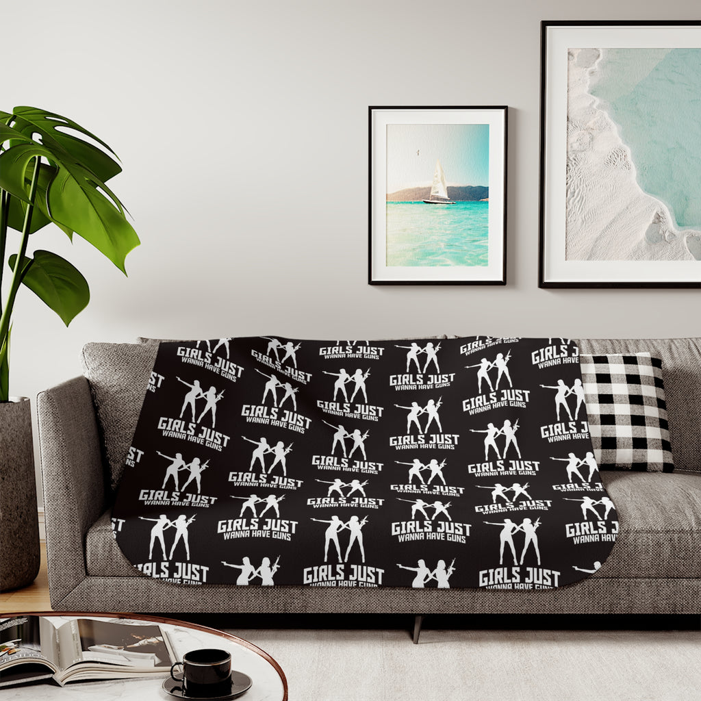 Sherpa Blanket — 'Girls Just Wanna Have Fun' Cozy Fleece Throw
