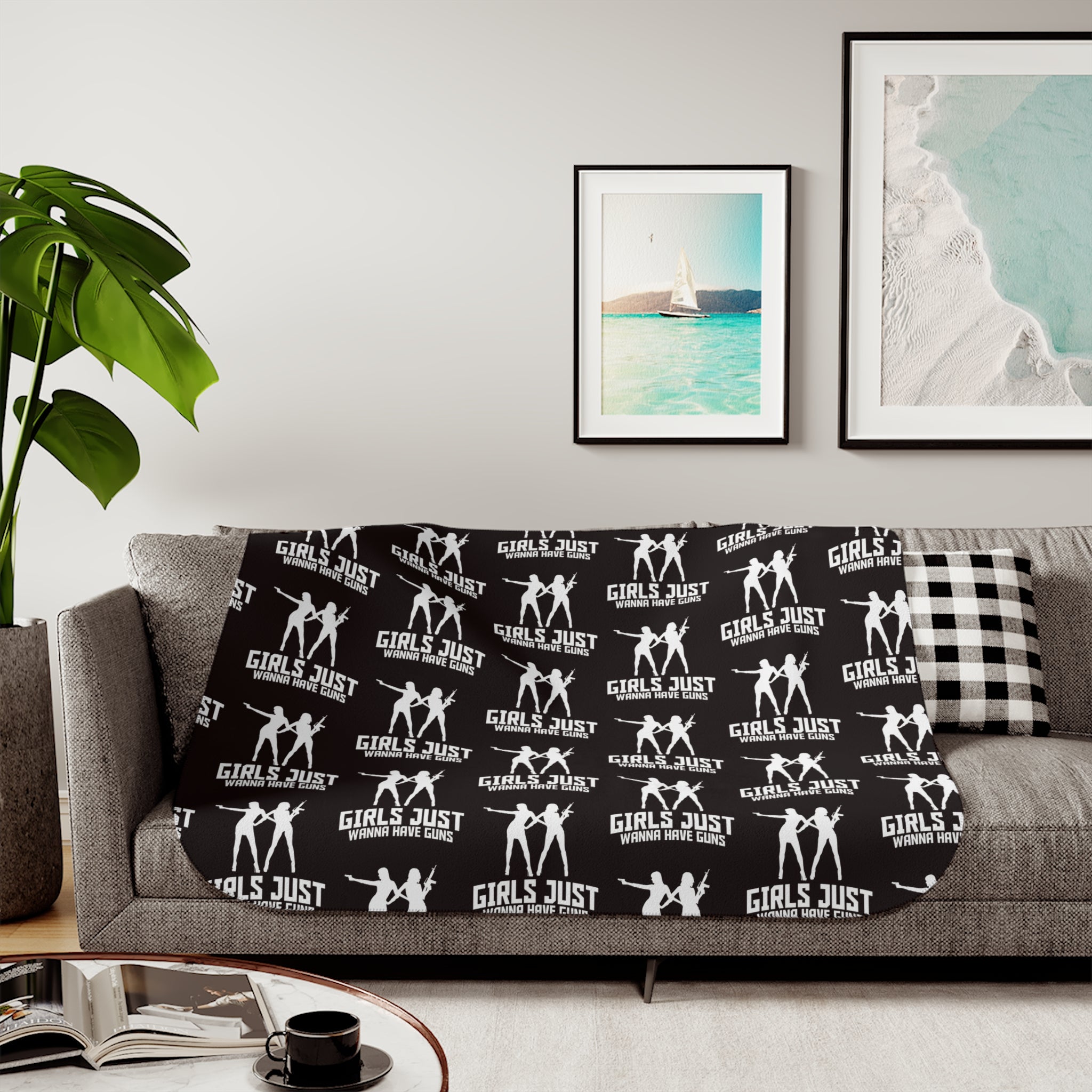Sherpa Blanket — 'Girls Just Wanna Have Fun' Cozy Fleece Throw