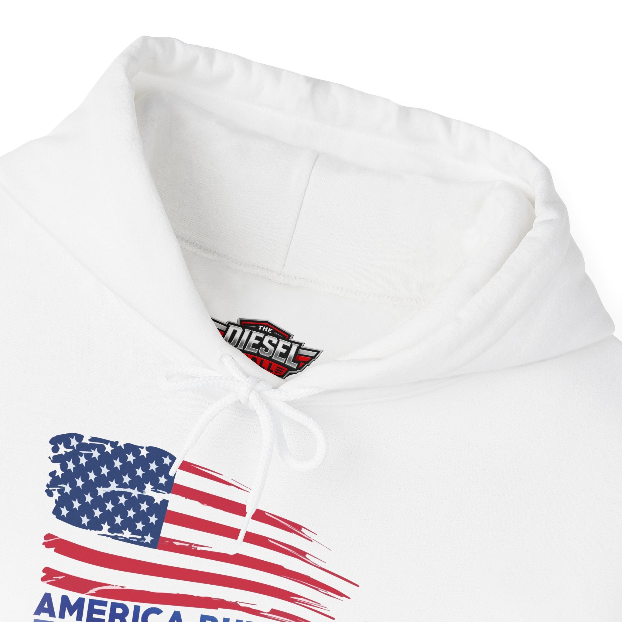 Diesel Pride Hoodie — "America Runs on Diesel" Patriotic Flag Sweatshirt