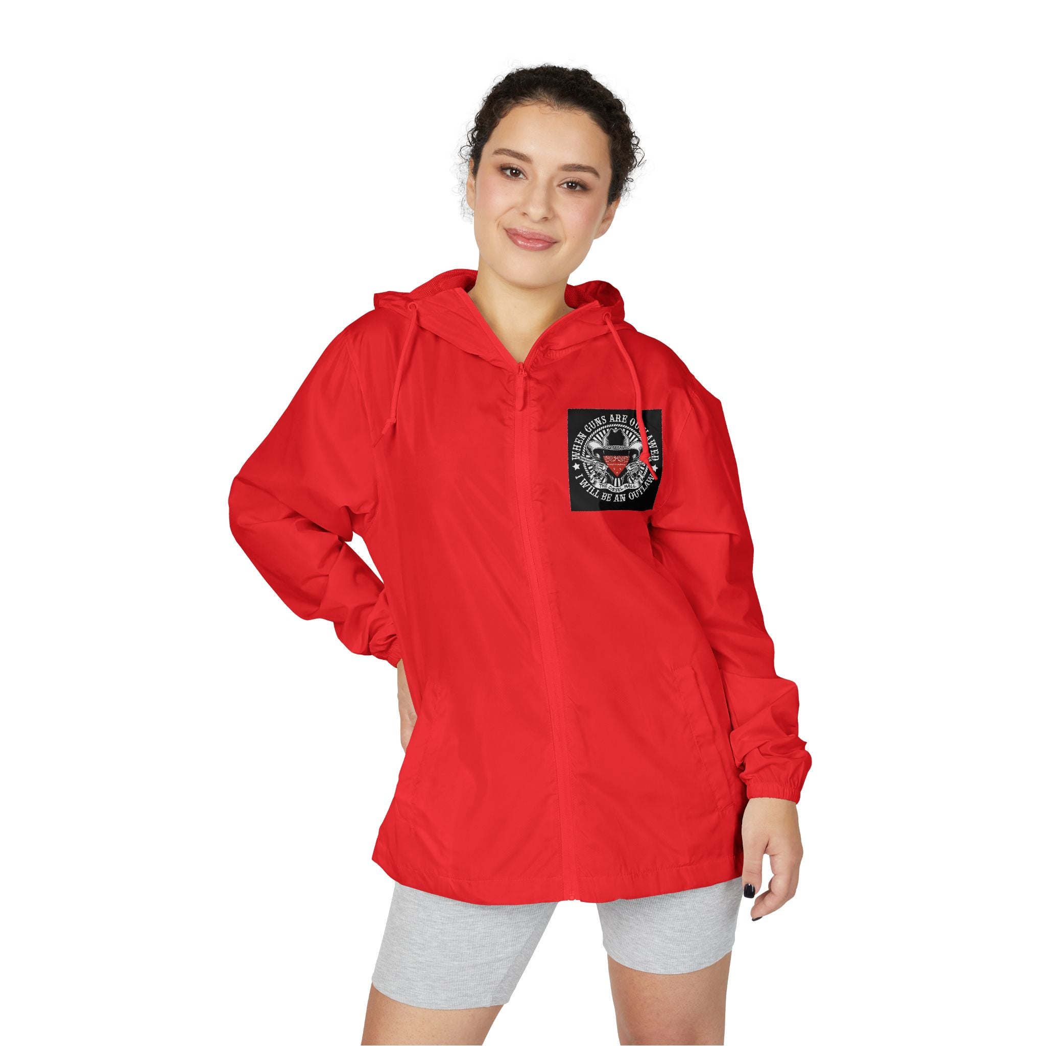 Windbreaker Jacket — Vintage Outlaw Patch Design