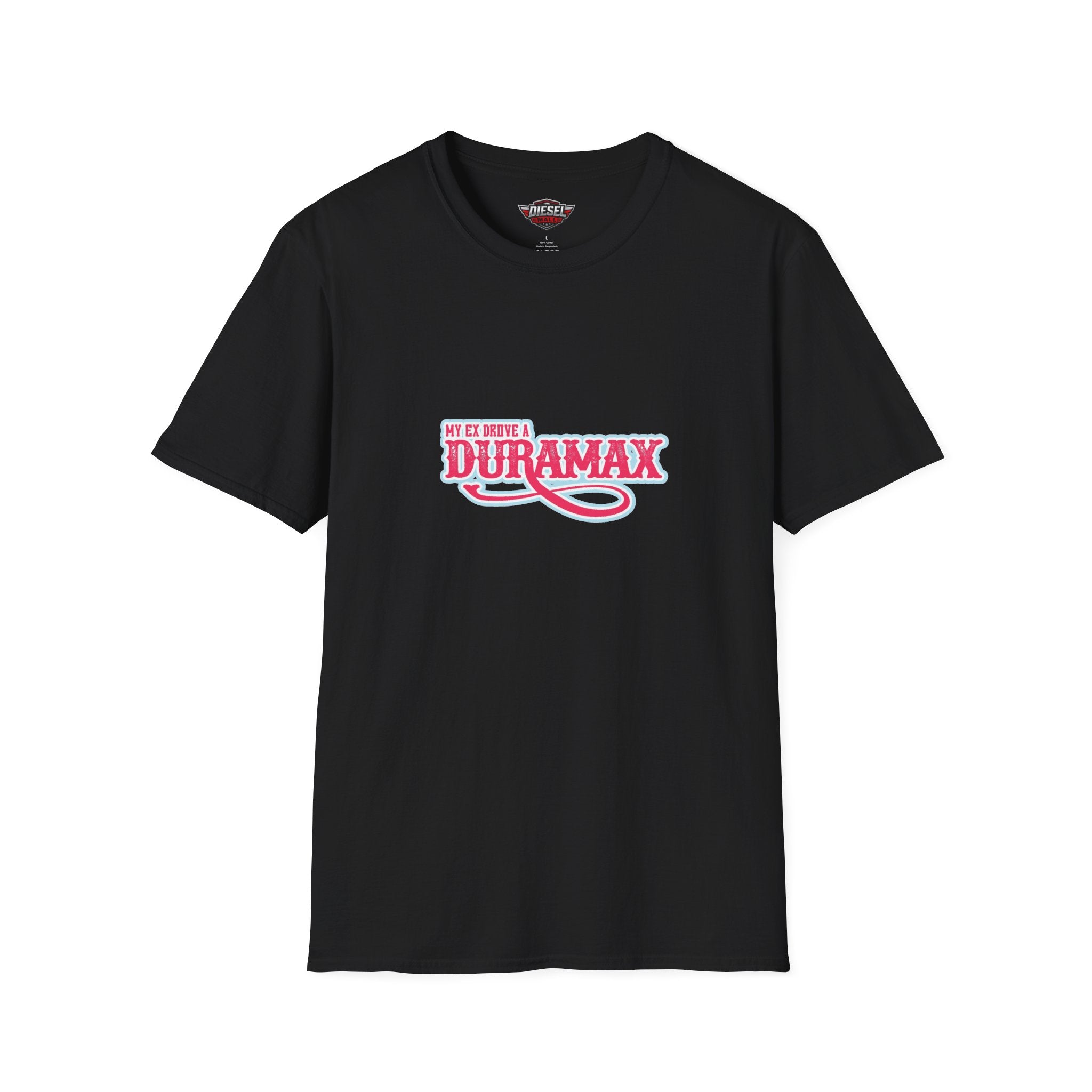 Duramax Script Logo T‑Shirt — Retro Pink Truck Enthusiast Tee