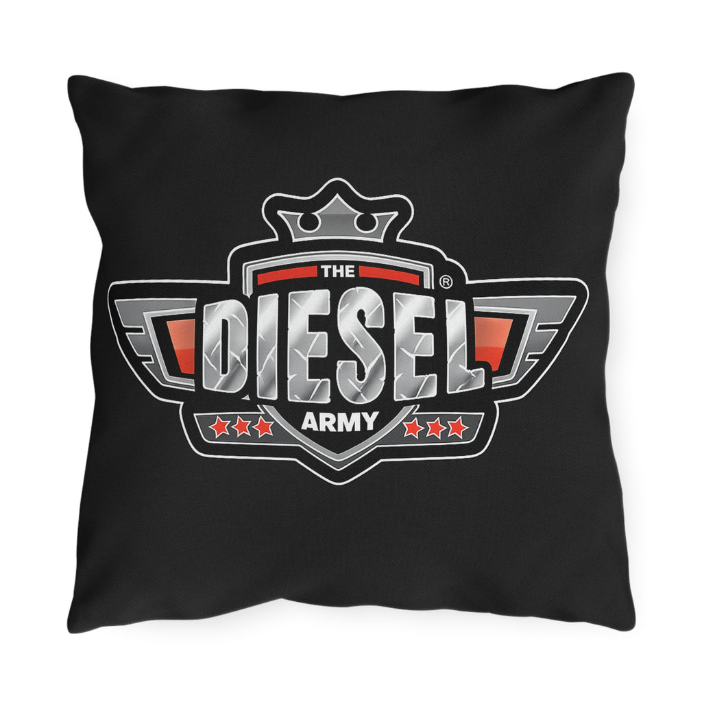 Diesel Army Outdoor Pillow - Rugged Vehicle Logo Accent Cushion