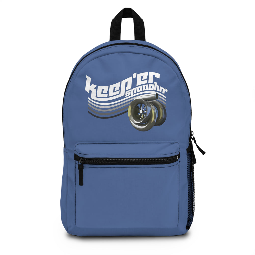 Skateboard Wheels 'Keep'er Spoolin' Backpack - Blue Backpack