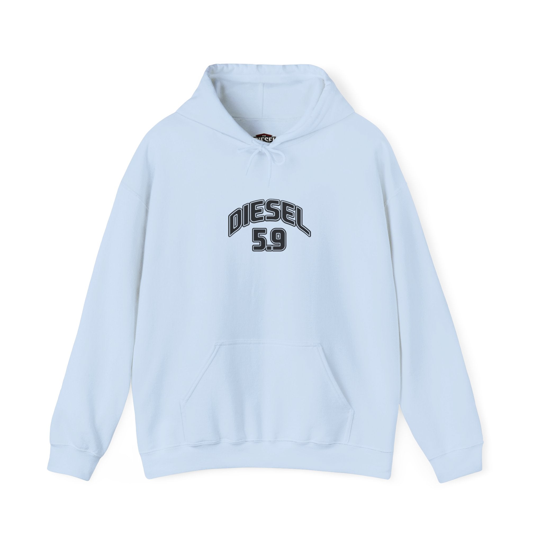 Diesel 5.9 Hoodie - Minimal White Pullover with Retro Arched Logo