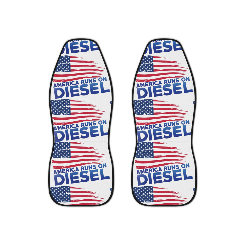 America Runs on Diesel Car Seat Covers – Patriotic Flag Truck Seat Protectors