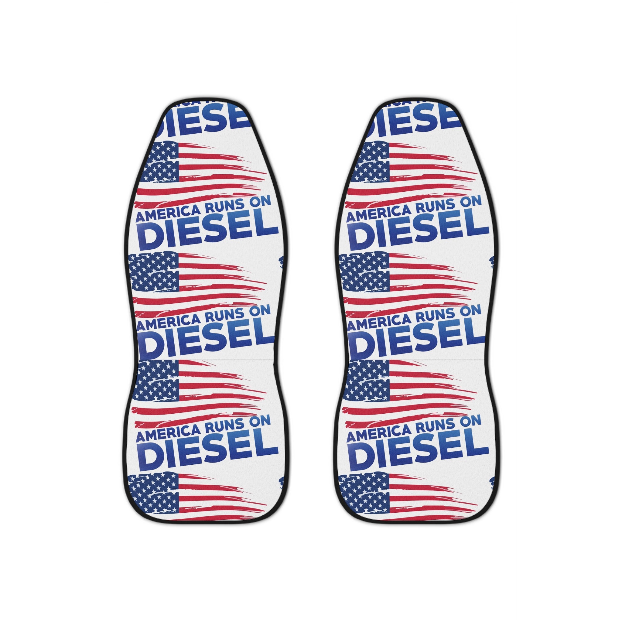 America Runs on Diesel Car Seat Covers – Patriotic Flag Truck Seat Protectors