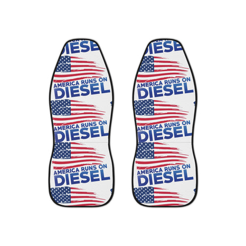 America Runs on Diesel Car Seat Covers – Patriotic Flag Truck Seat Protectors