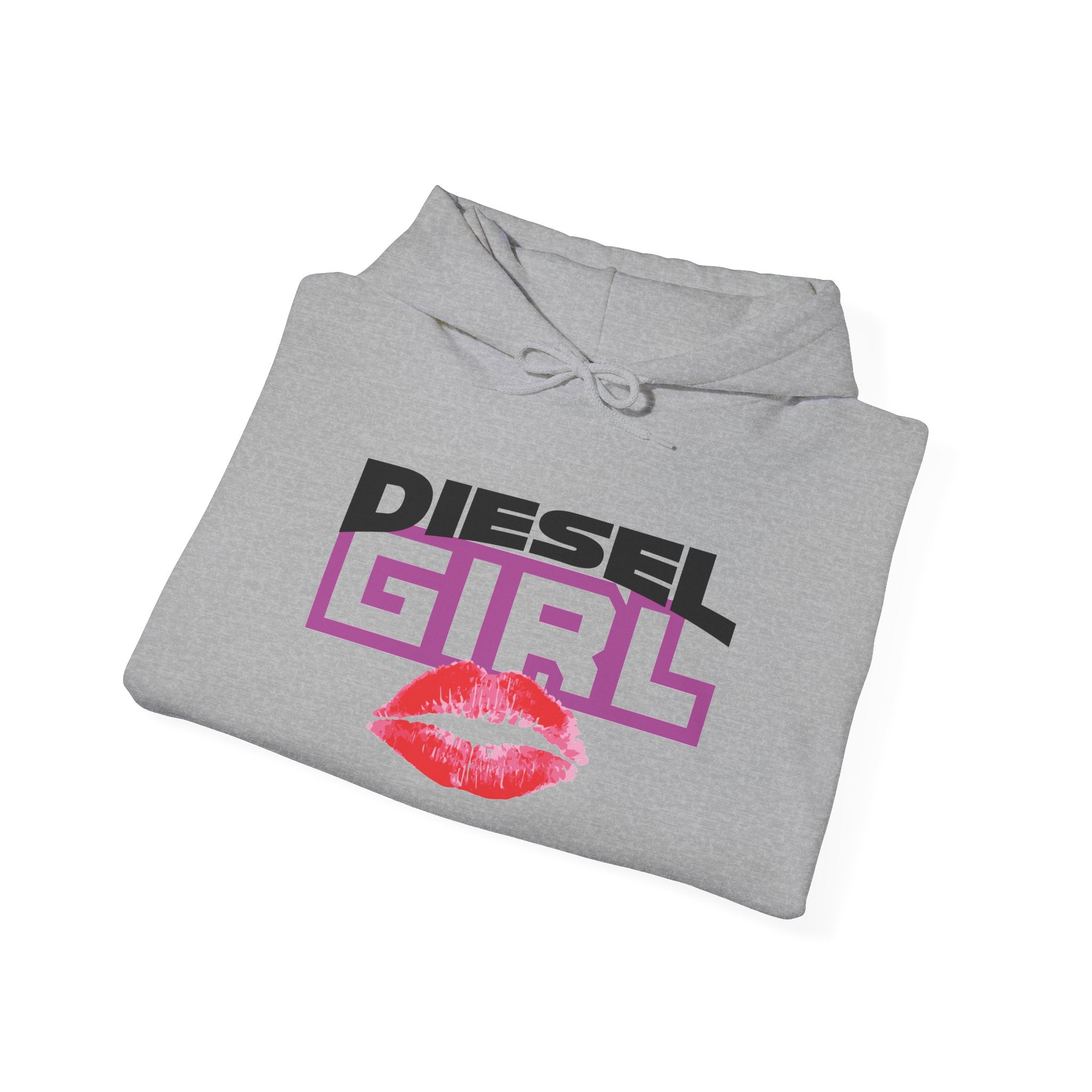 Diesel Girl Hoodie — Retro Lip Kiss Graphic Pullover