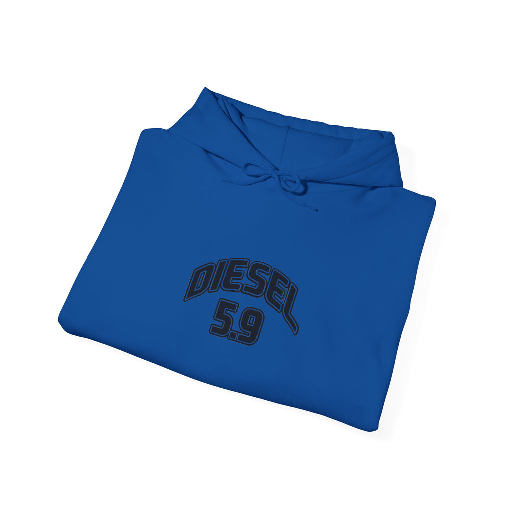 Diesel 5.9 Hoodie - Minimal White Pullover with Retro Arched Logo